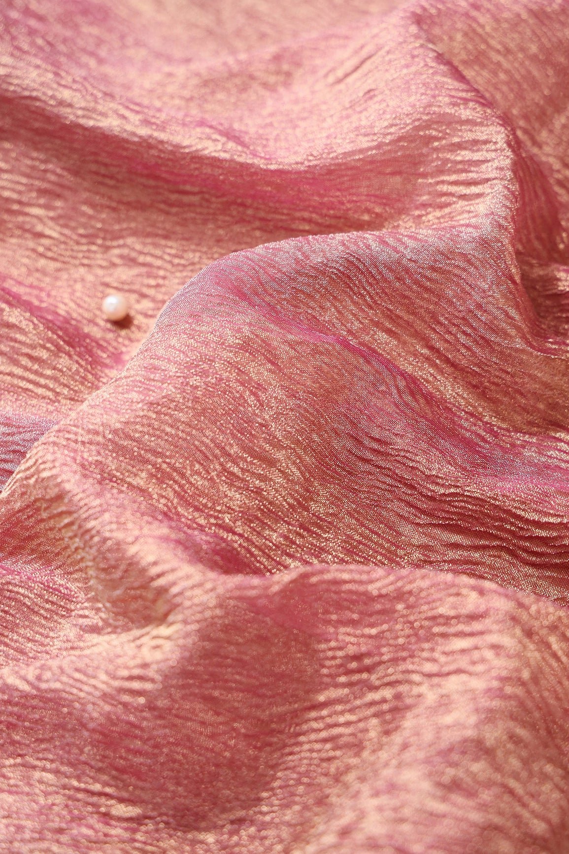 Dark Pink Banarasi Zari Crush Tissue Fabric