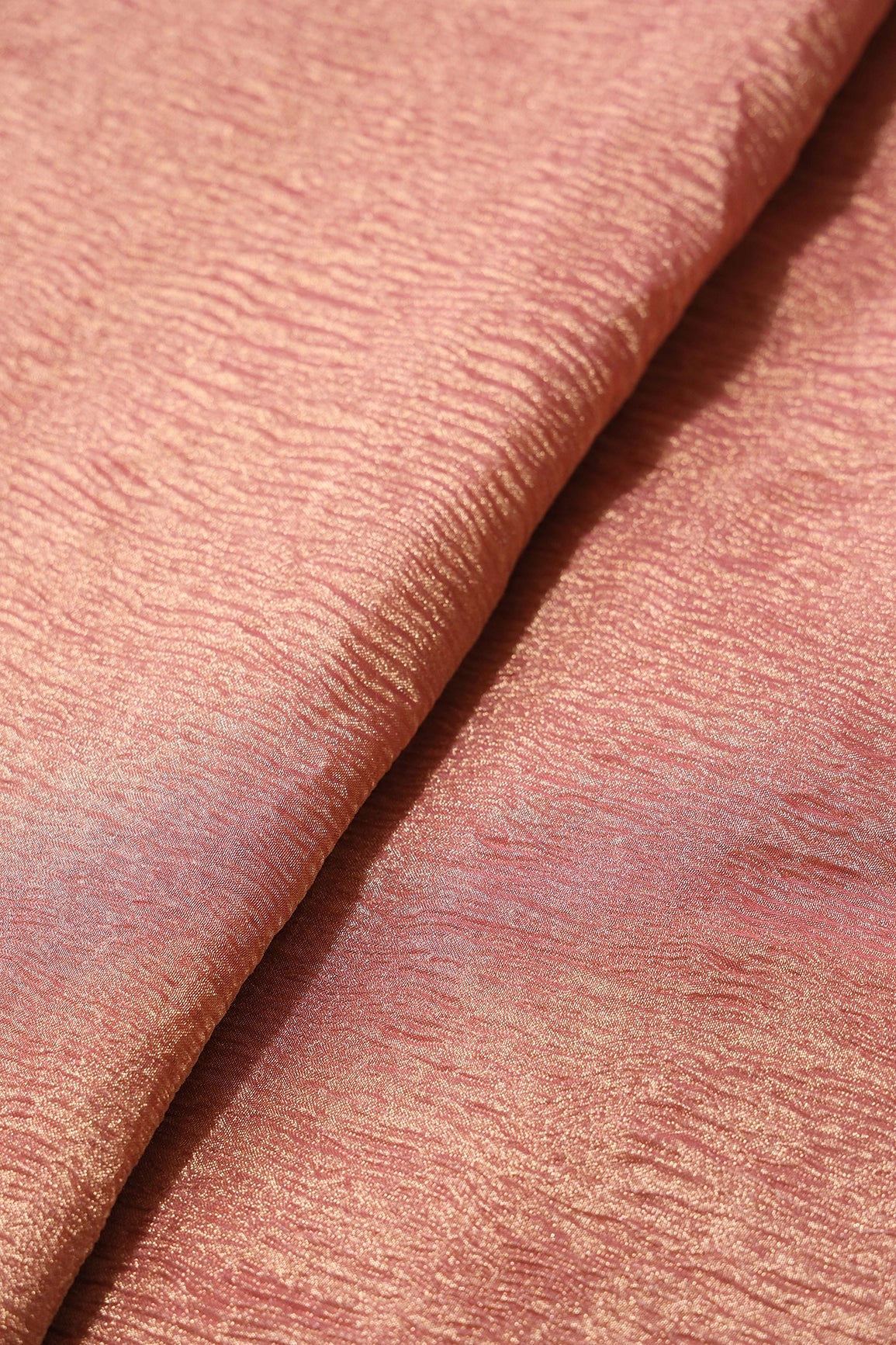 Pink Banarasi Zari Crush Tissue Fabric