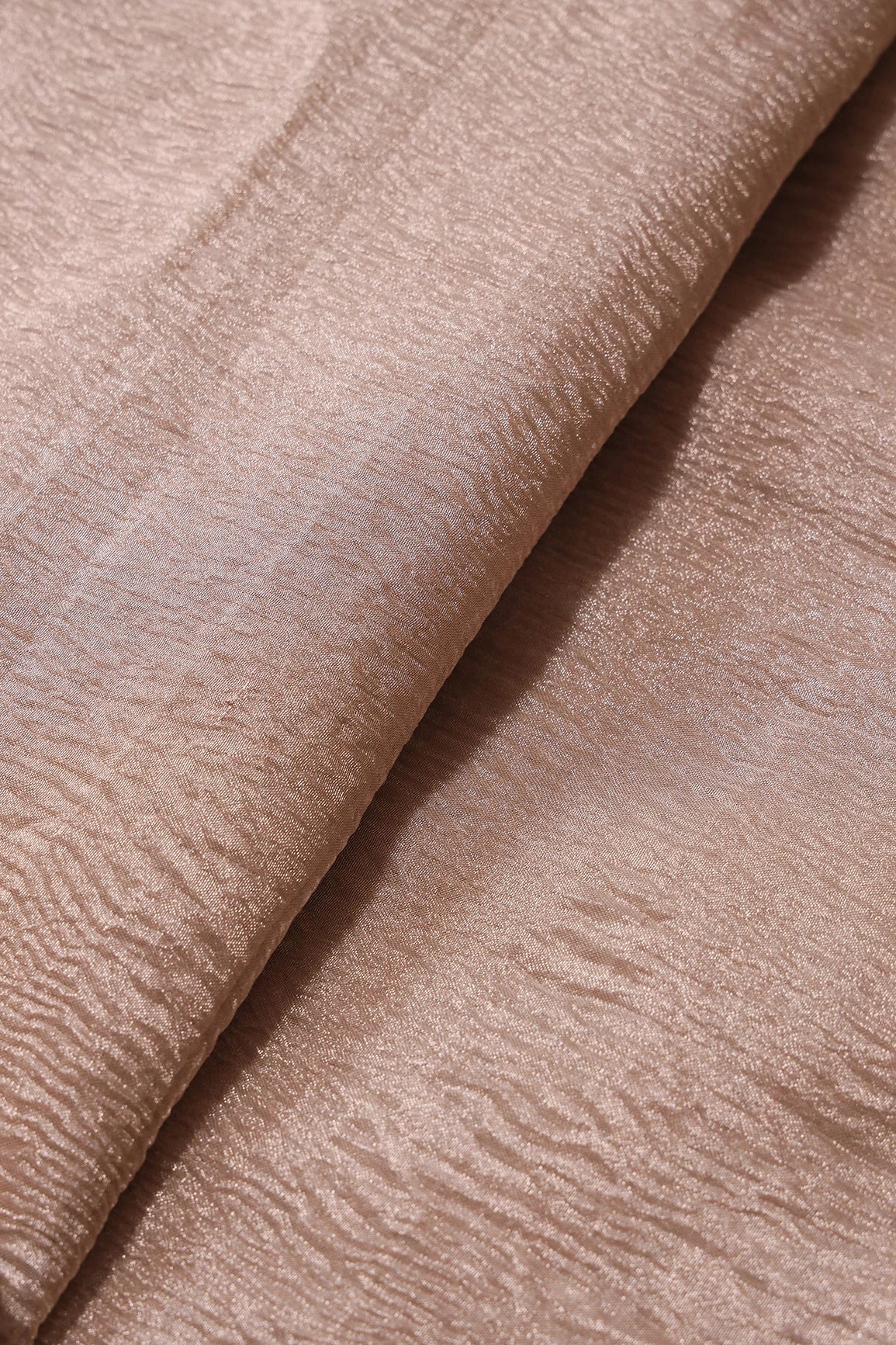 Copper Beige Banarasi Zari Crush Tissue Fabric