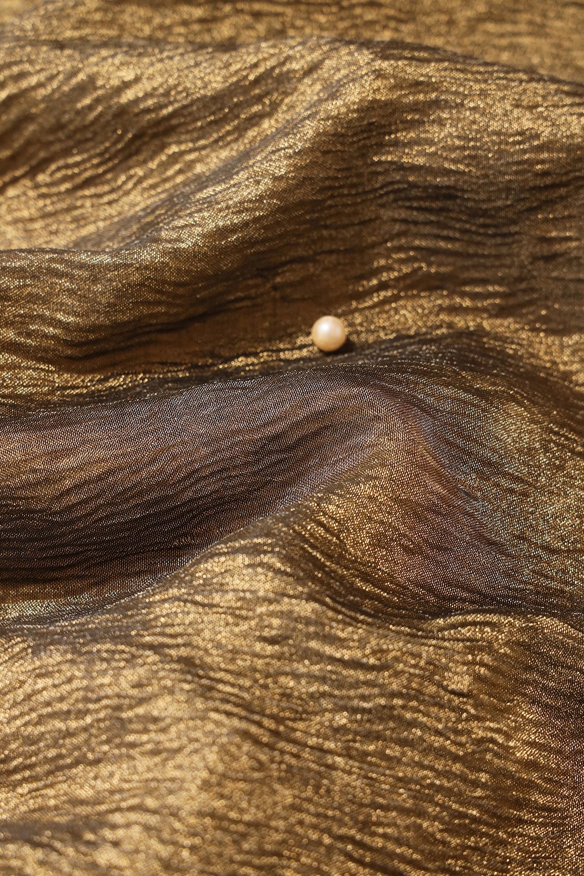 Black Copper Banarasi Zari Crush Tissue Fabric