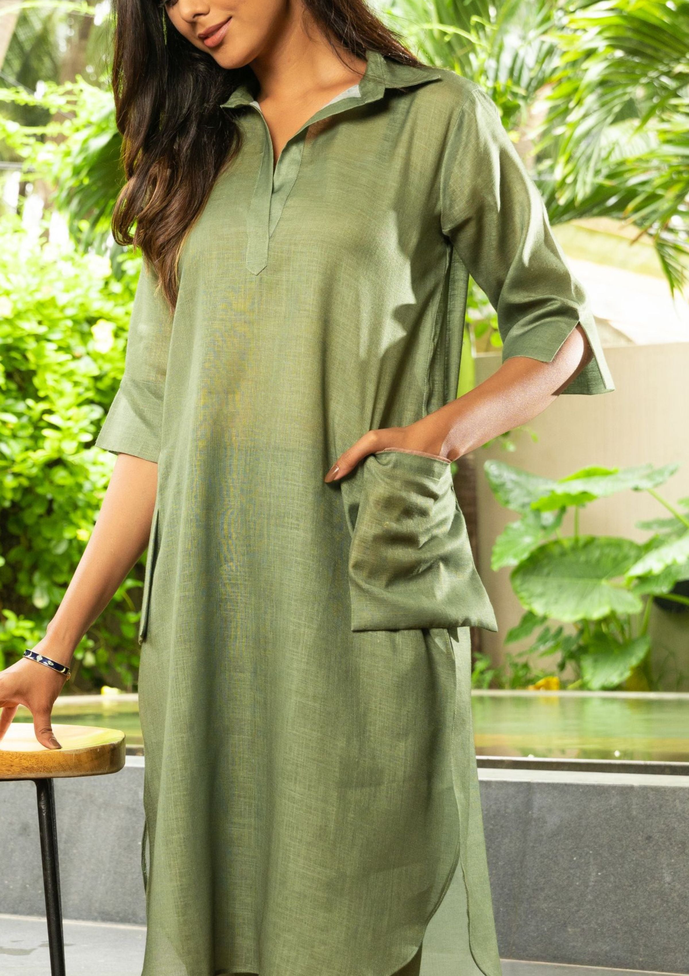 Doris Olive Linen Co-ord Set