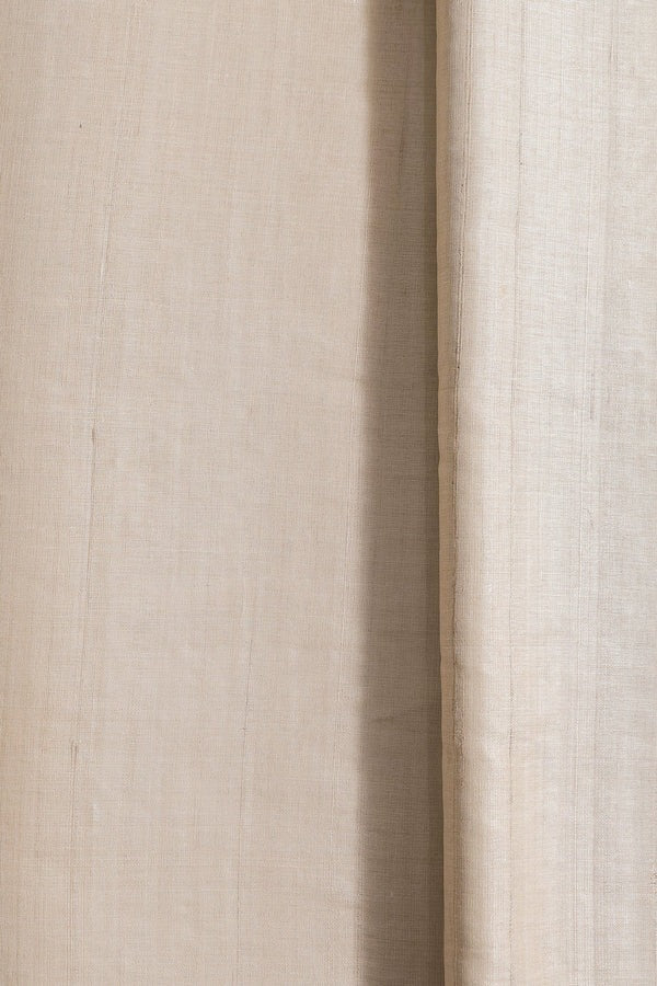 Off White Pure Mul Chanderi Silk Fabric