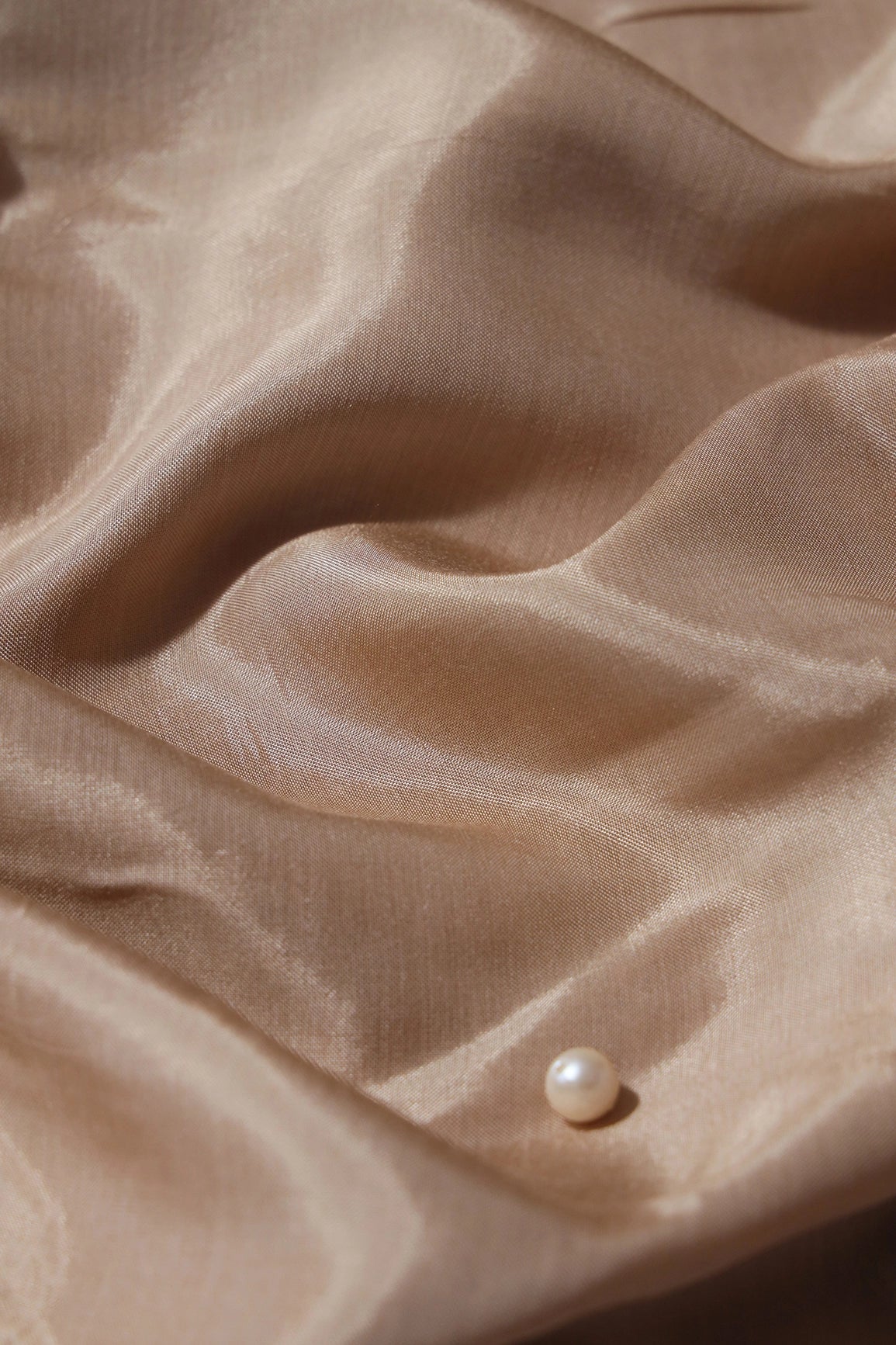 Beige Dyed Pure Viscose Muslin Fabric - doeraa