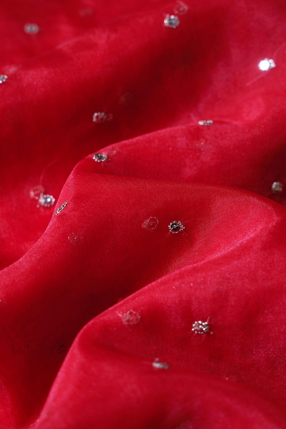 Black And Red Unstitched Lehenga Set Fabric (3 Piece) - doeraa