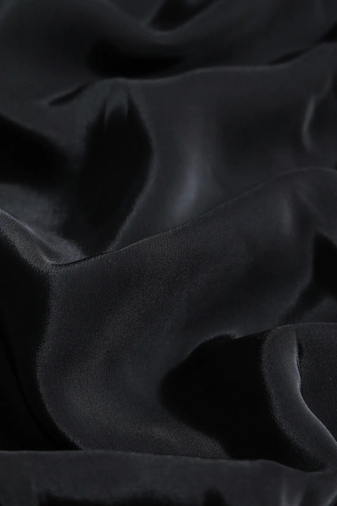 Black Dyed Pure Crepe Fabric - doeraa