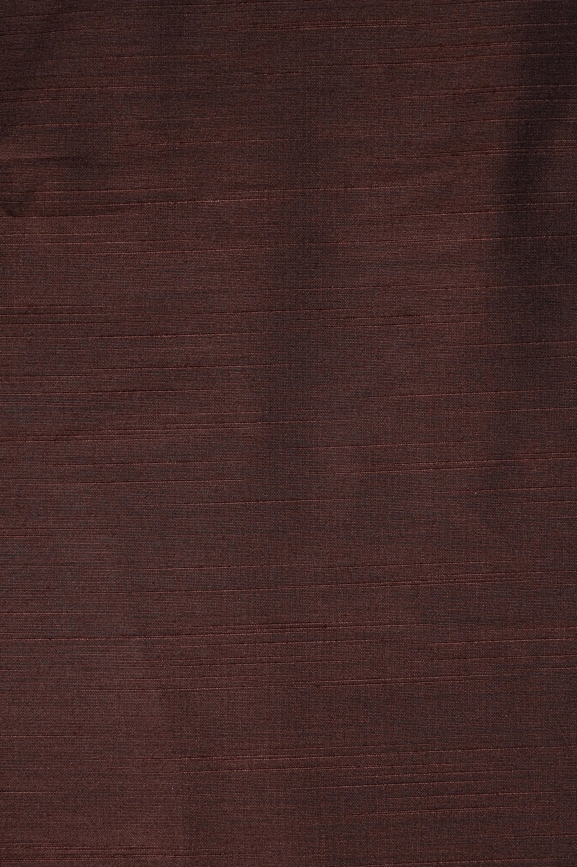 Dark Brown Raw Silk Fabric - doeraa