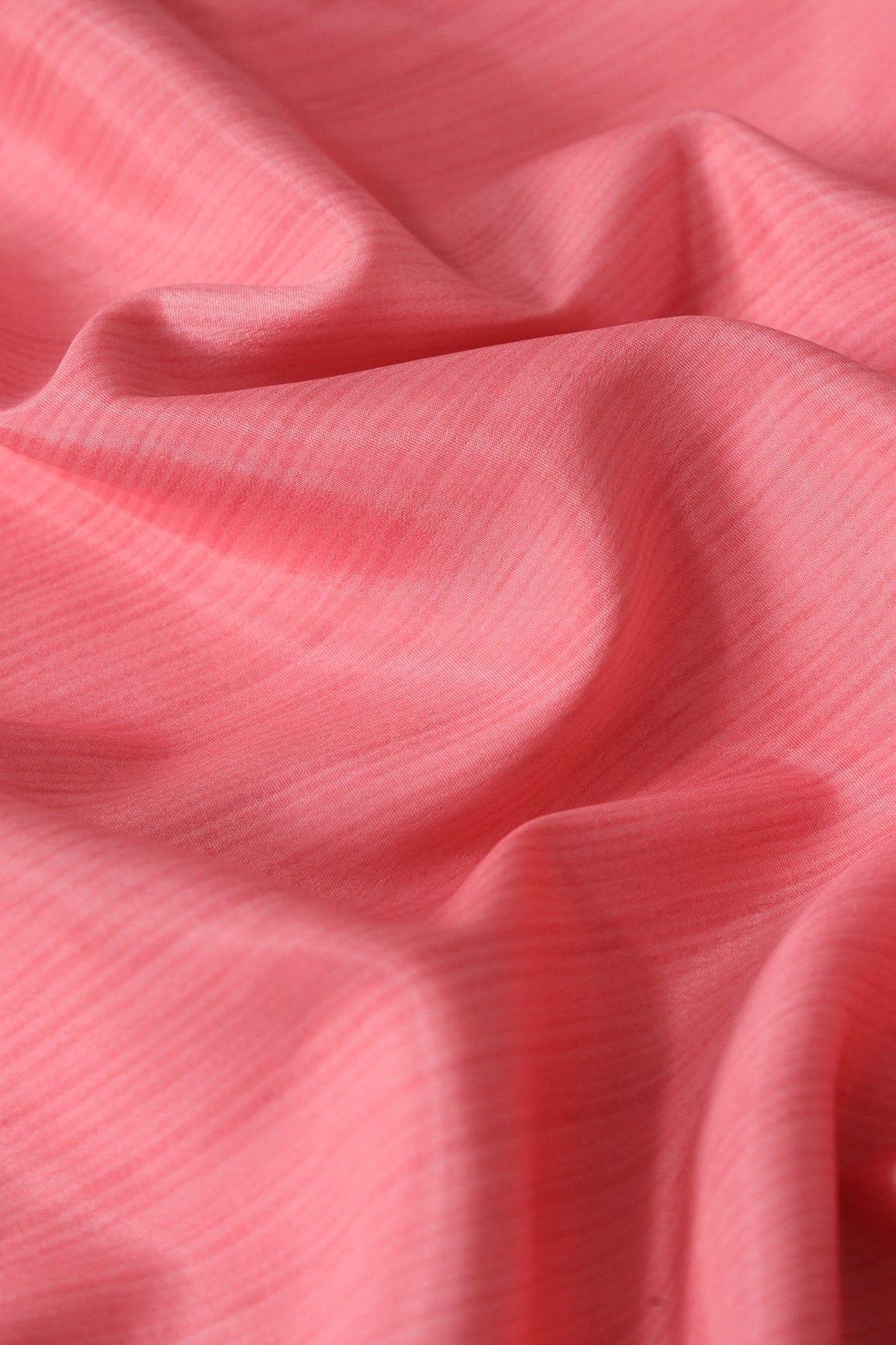 Dark Peach Stripes Pattern Digital Print On French Crepe Fabric - doeraa