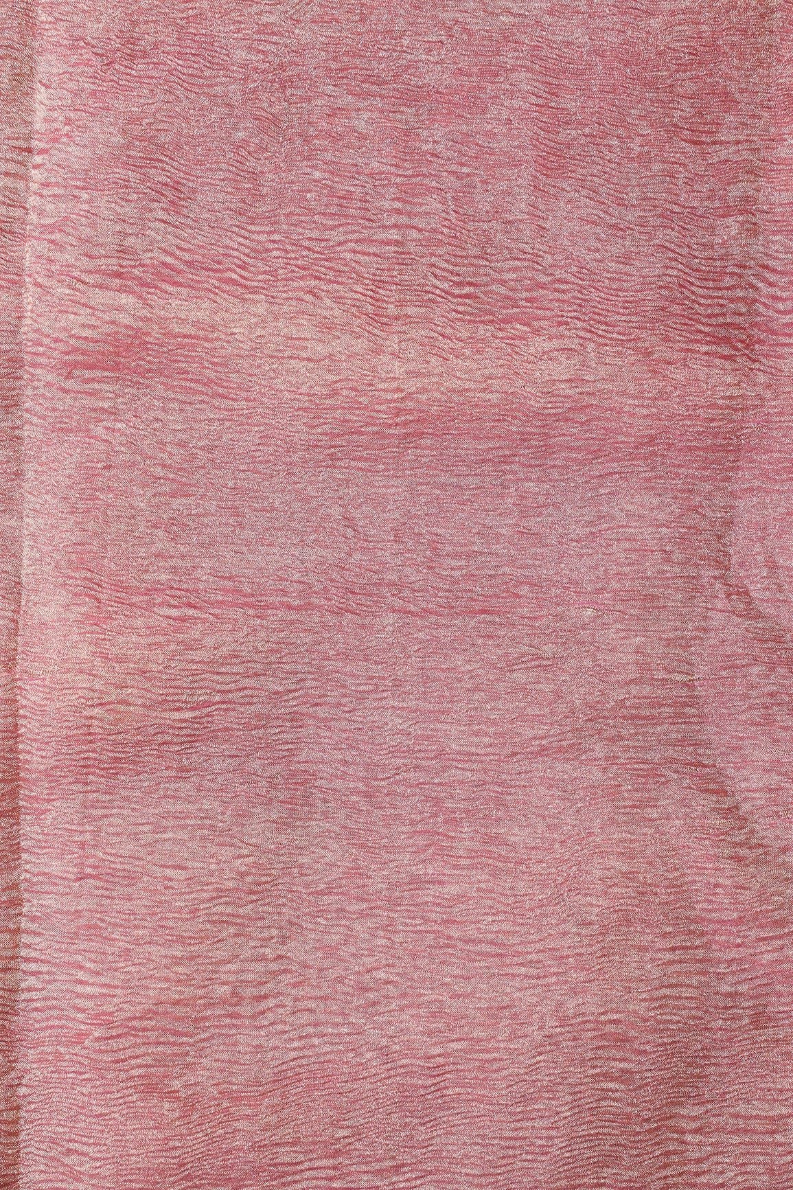 Dark Pink Banarasi Zari Crush Tissue Fabric - doeraa