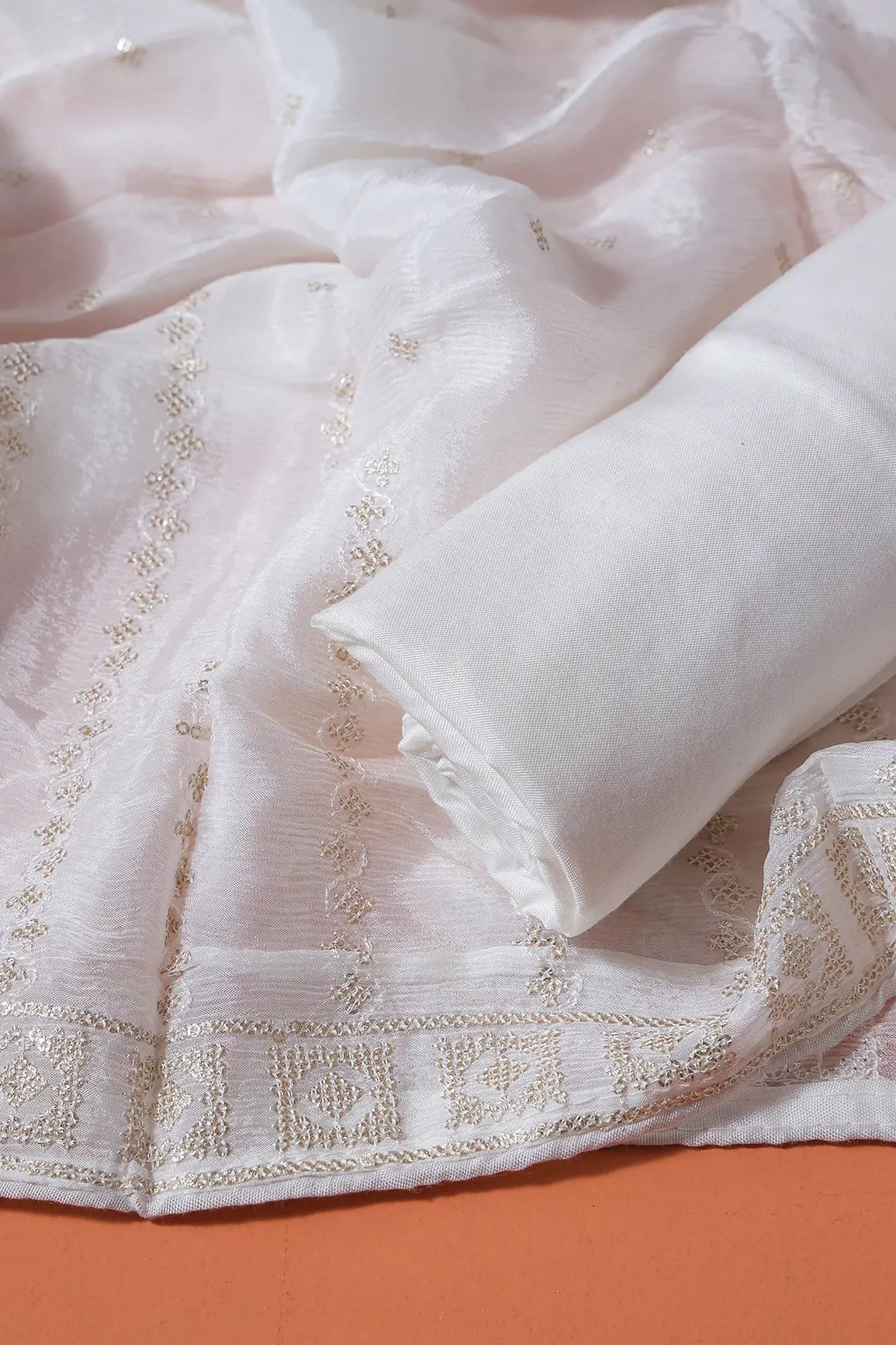 Dyeable Lucknowi Unstitched Pure Viscose Georgette Suit Set (3 piece) - doeraa