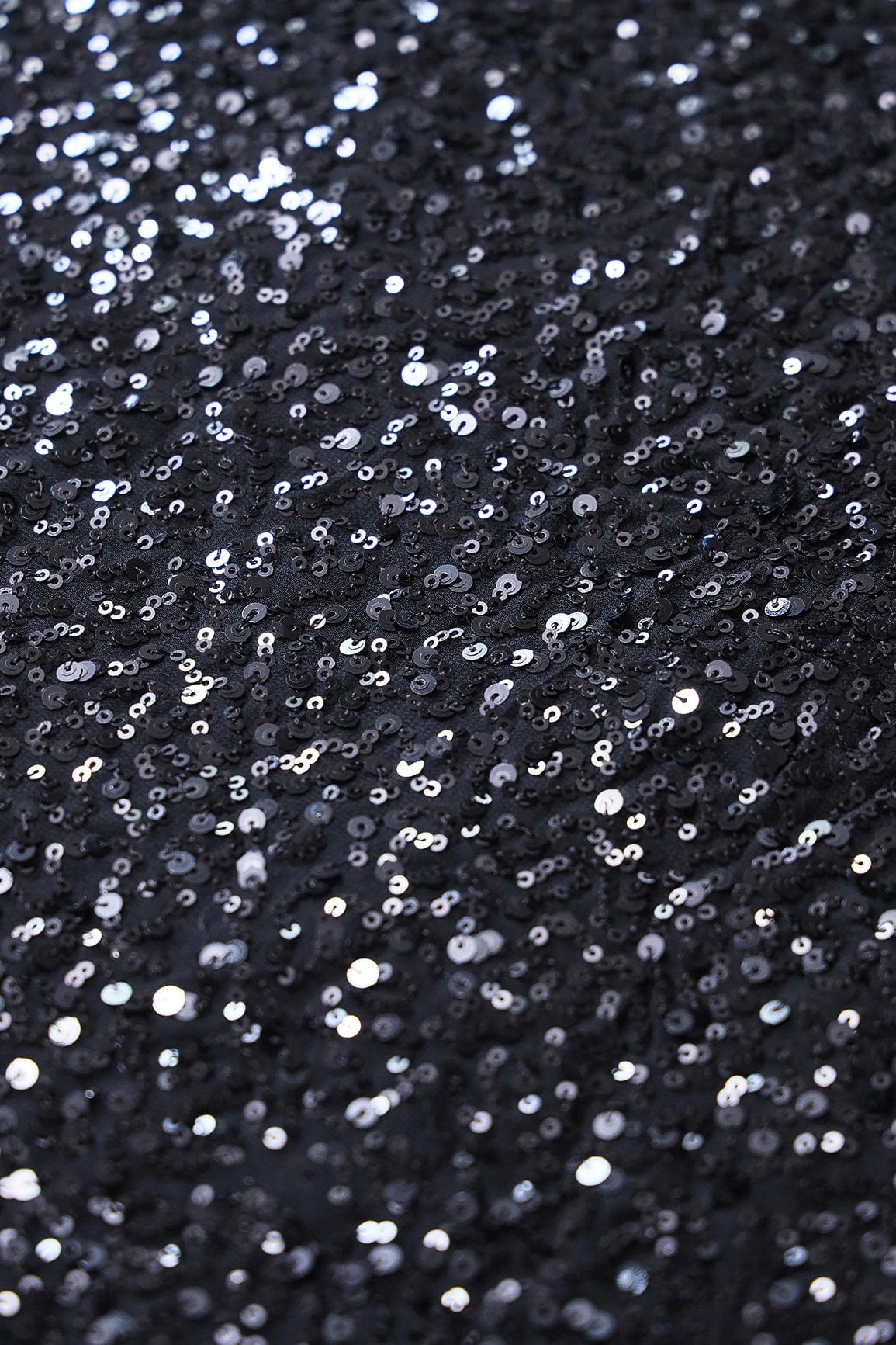 doeraa Embroidery Fabrics Exclusive All Over Sequins Embroidery On Black Viscose Georgette Fabric
