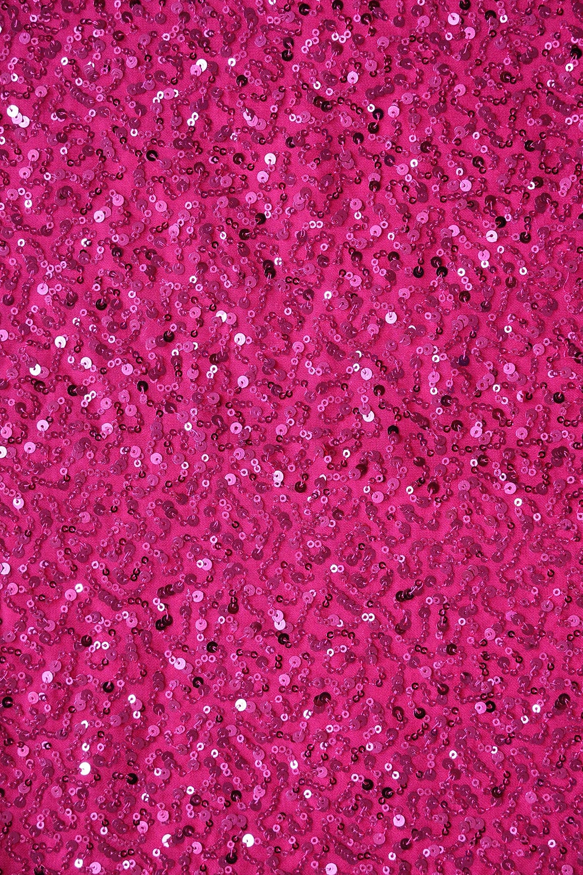 doeraa Embroidery Fabrics Exclusive All Over Sequins Embroidery On Fuchsia Viscose Georgette Fabric