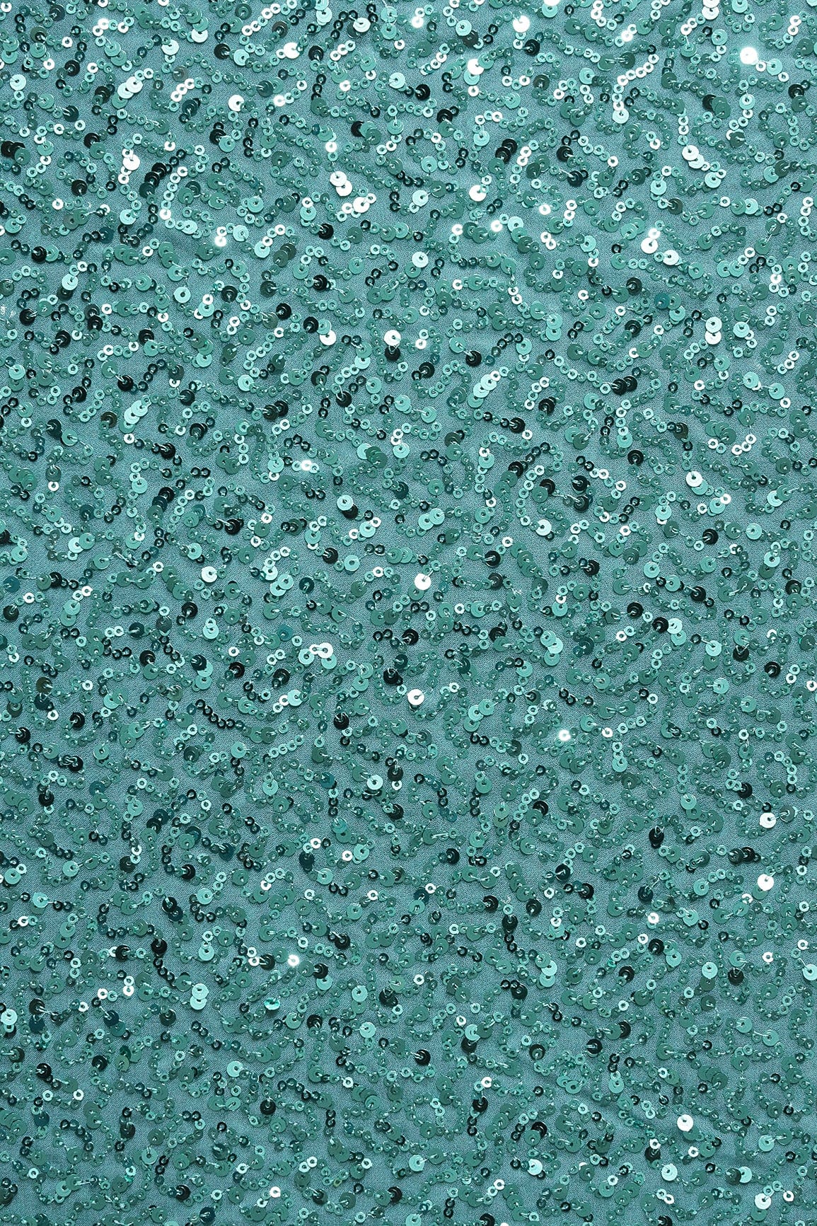 doeraa Embroidery Fabrics Exclusive All Over Sequins Embroidery On Teal Viscose Georgette Fabric