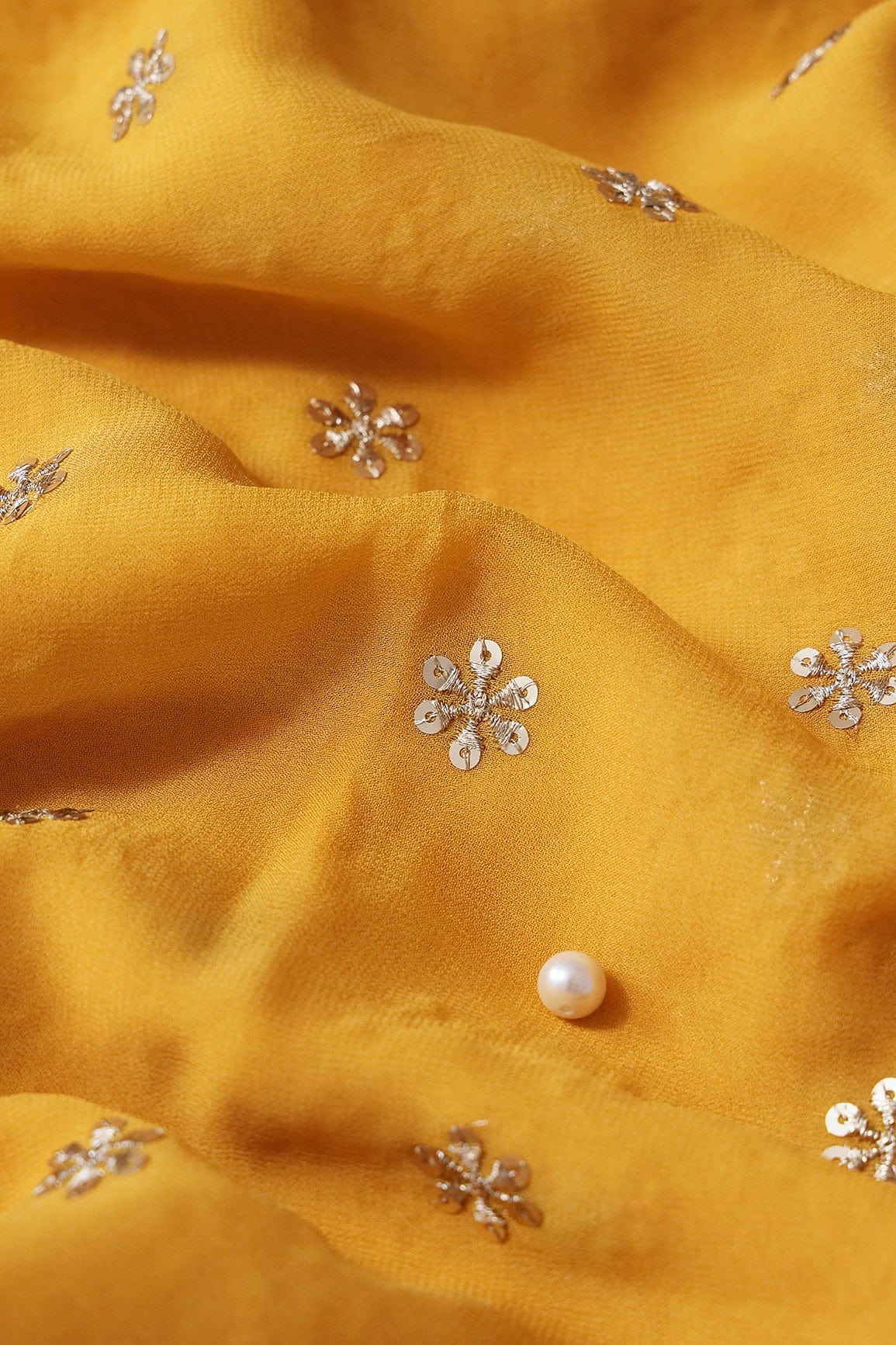 Yellow Saree set With Lace (2 Piece)
