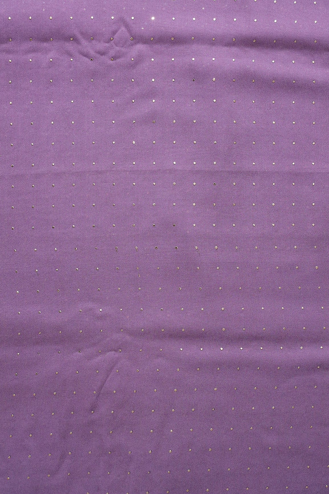 doeraa Embroidery Fabrics Viola Purple Golden Dew Drops Viscose Georgette Fabric