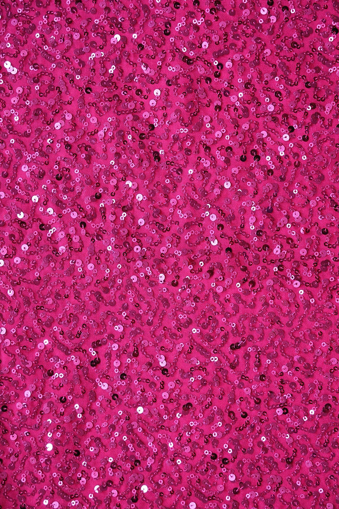 Exclusive All Over Sequins Embroidery On Fuchsia Viscose Georgette Fabric - doeraa