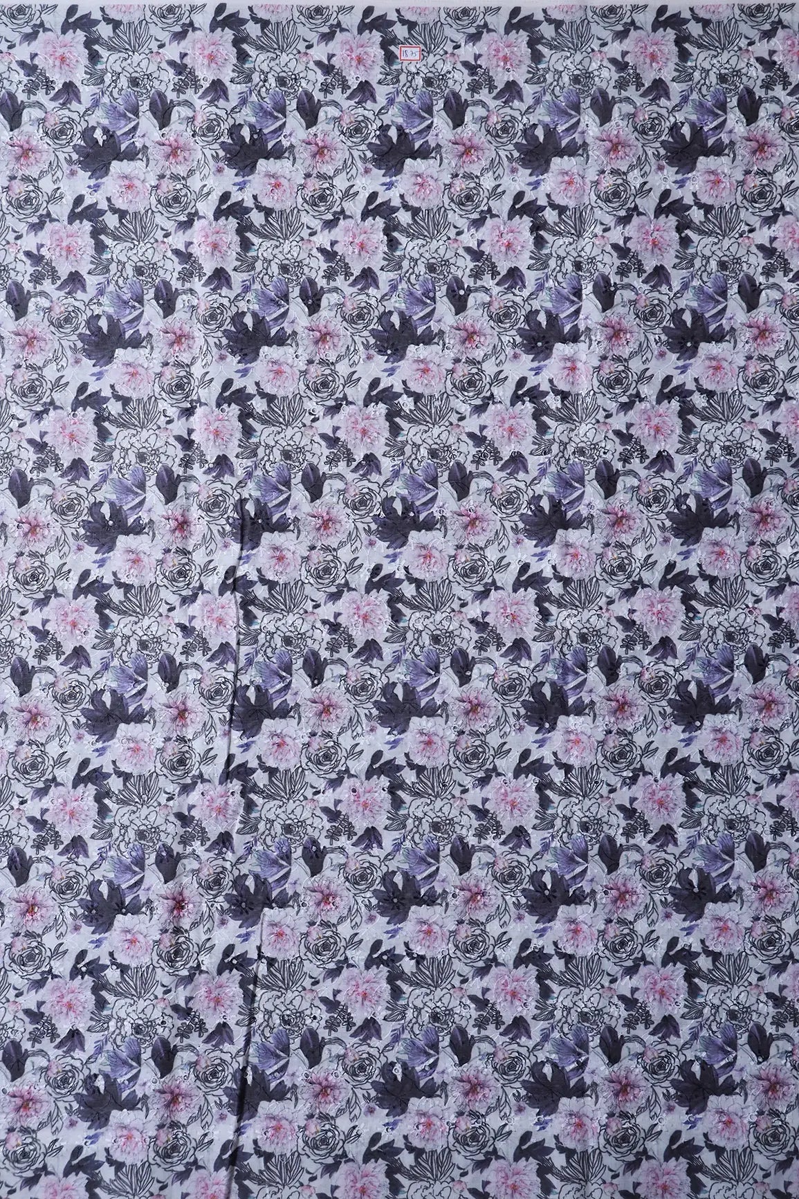 Floral Digital Print On Hakoba Cotton Embroidery Fabric - doeraa