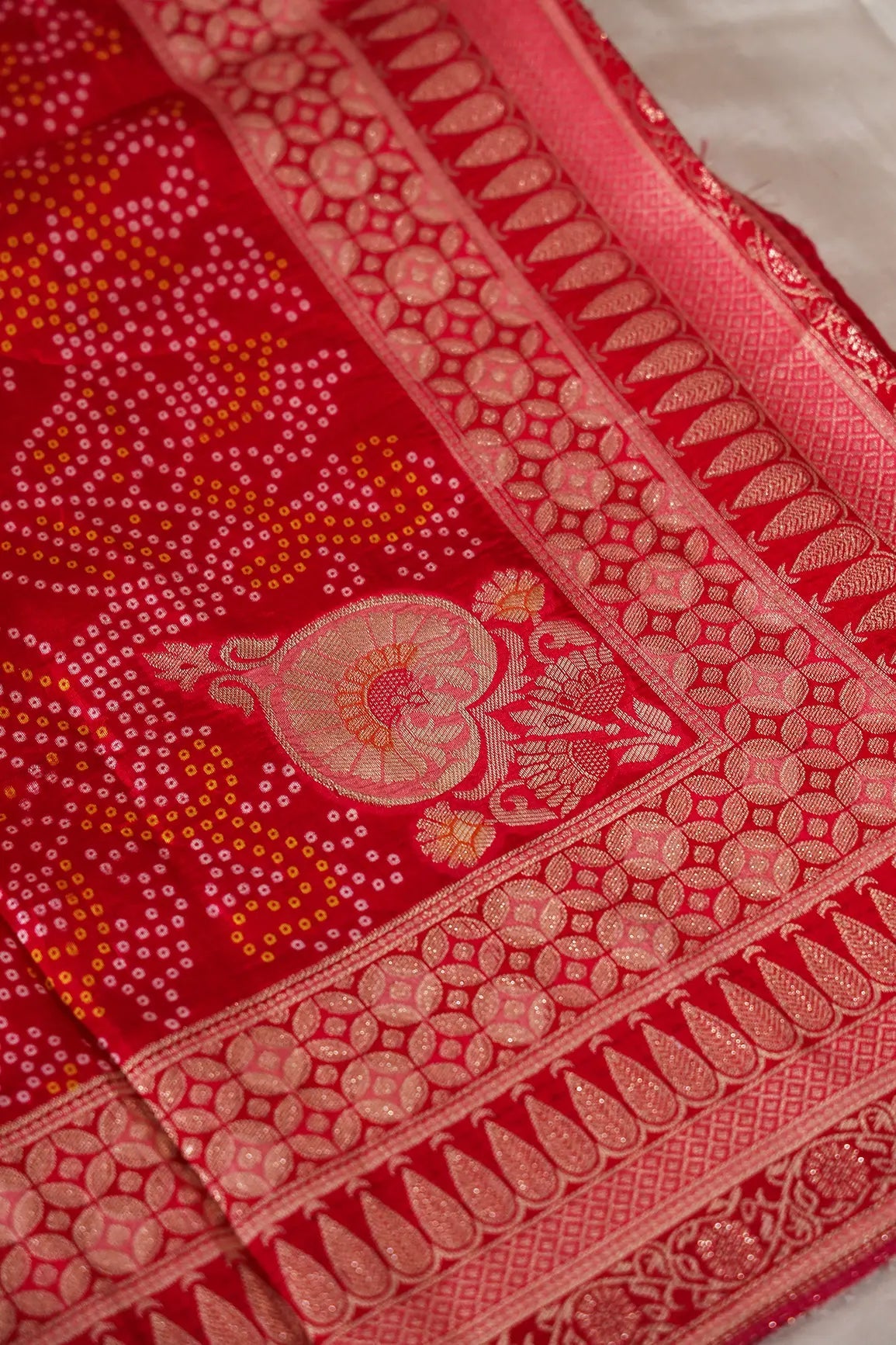 Fuchsia Pure Viscose Dola Silk Jacquard Print Dupatta - doeraa
