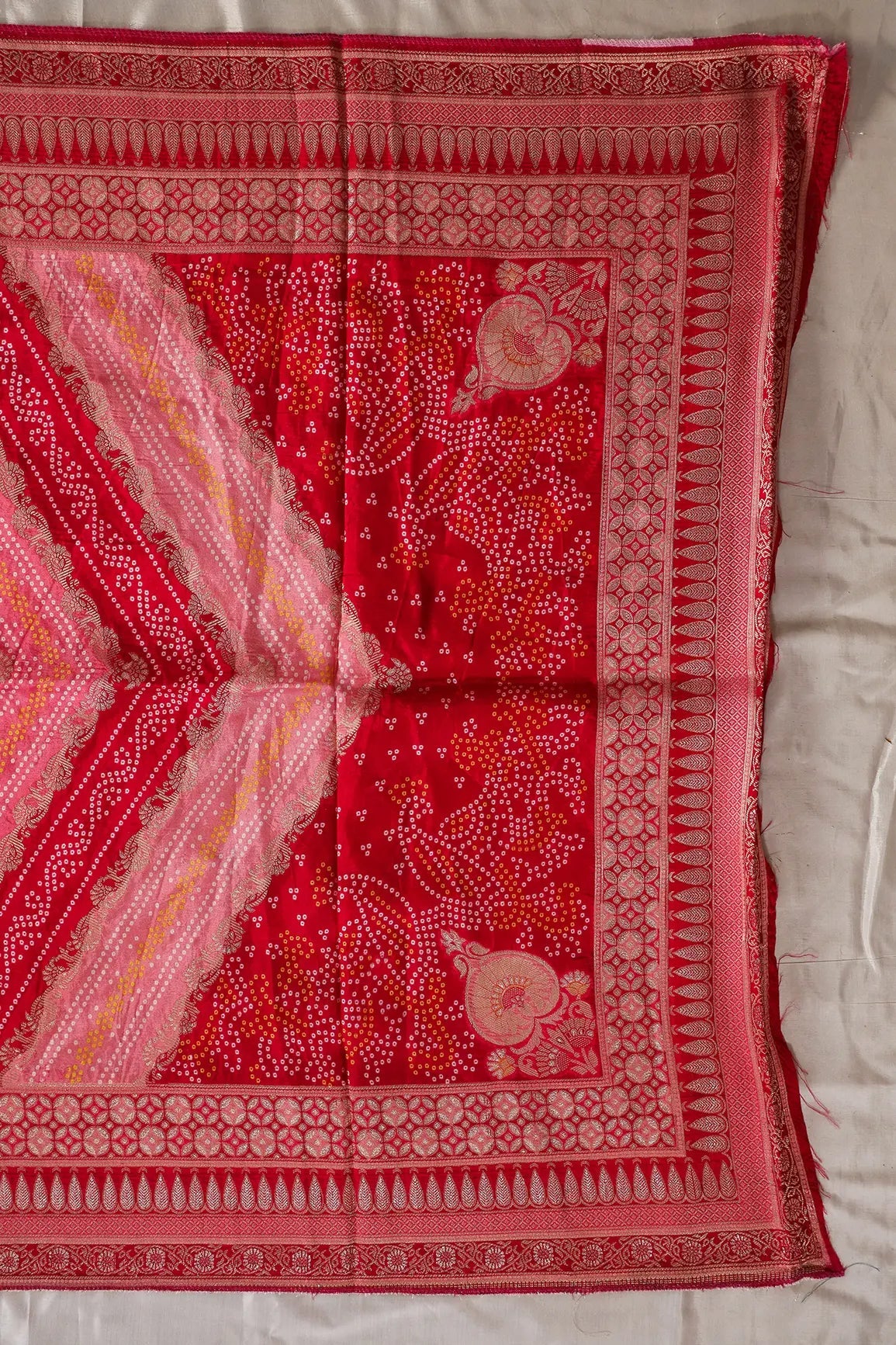 Fuchsia Pure Viscose Dola Silk Jacquard Print Dupatta - doeraa