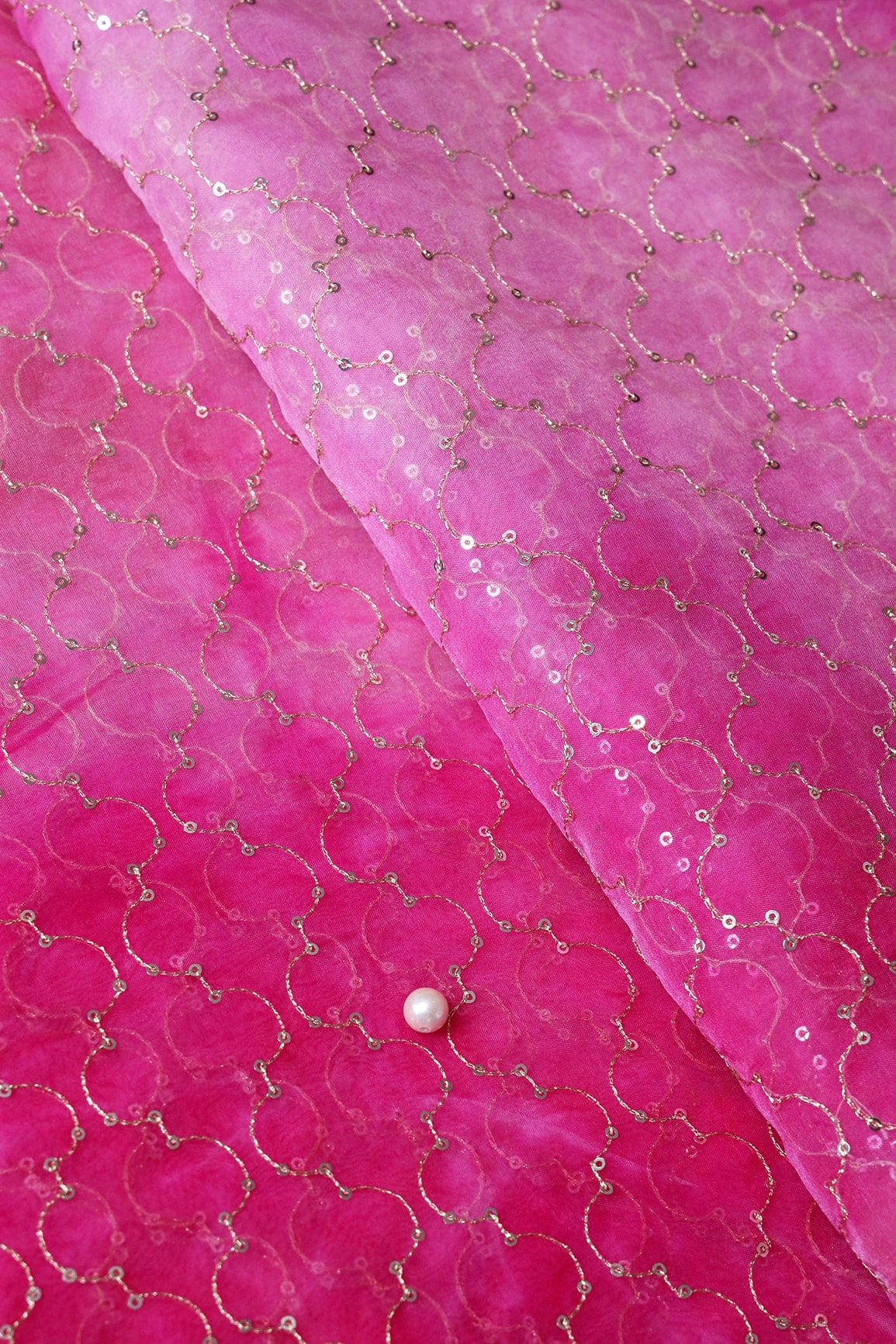 Fuchsia Unstitched Lehenga Set Fabric (3 Piece) - doeraa