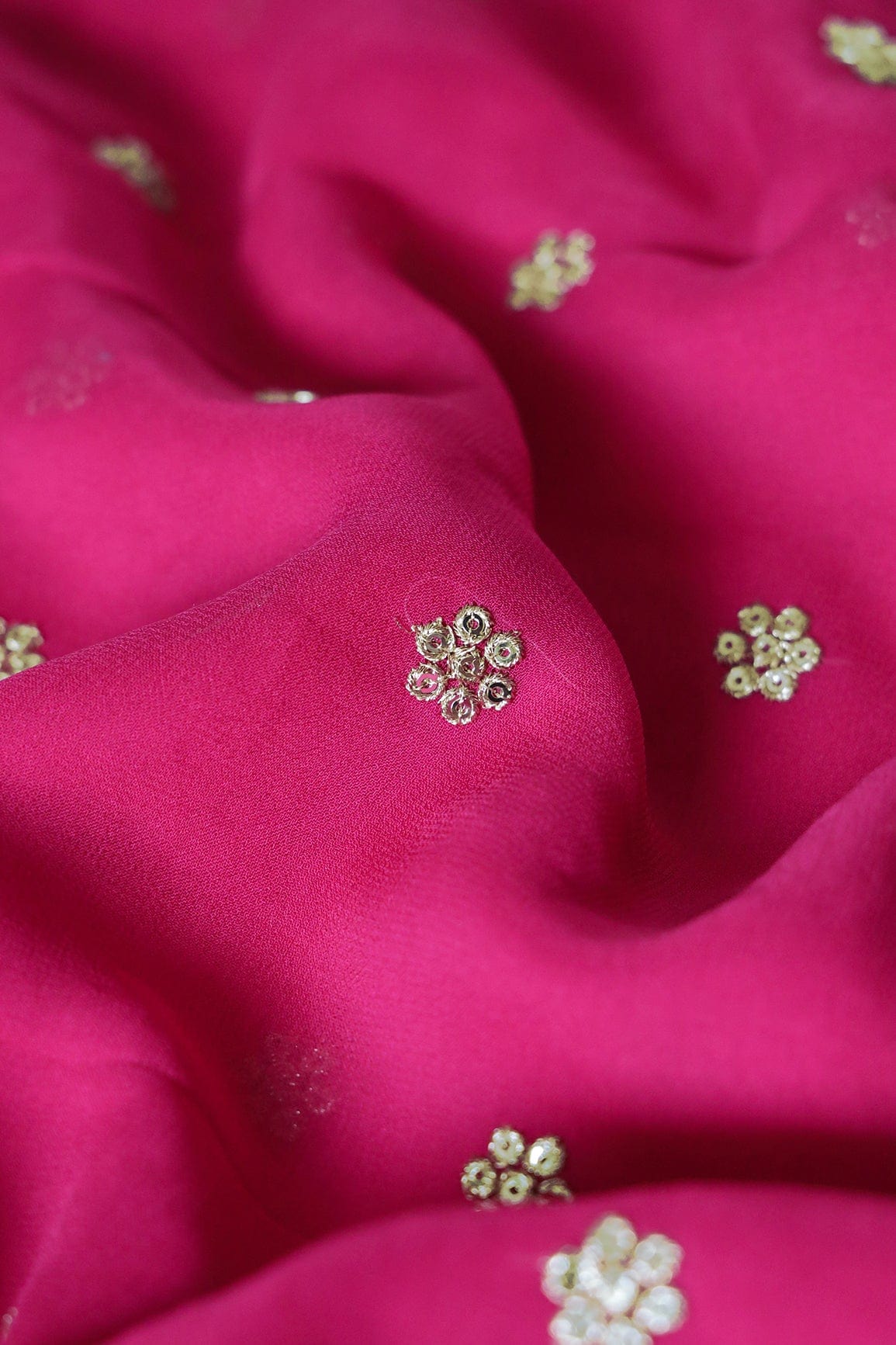 Fuchsia Unstitched Lehenga Set Fabric (3 Piece) - doeraa