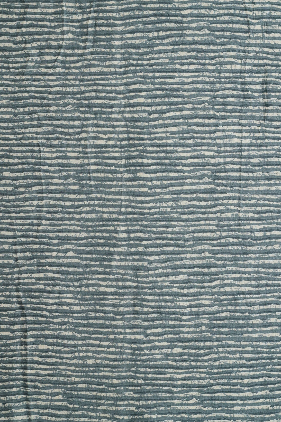 Grey And Cream Stripes Print On Pure Rayon Fabric - doeraa