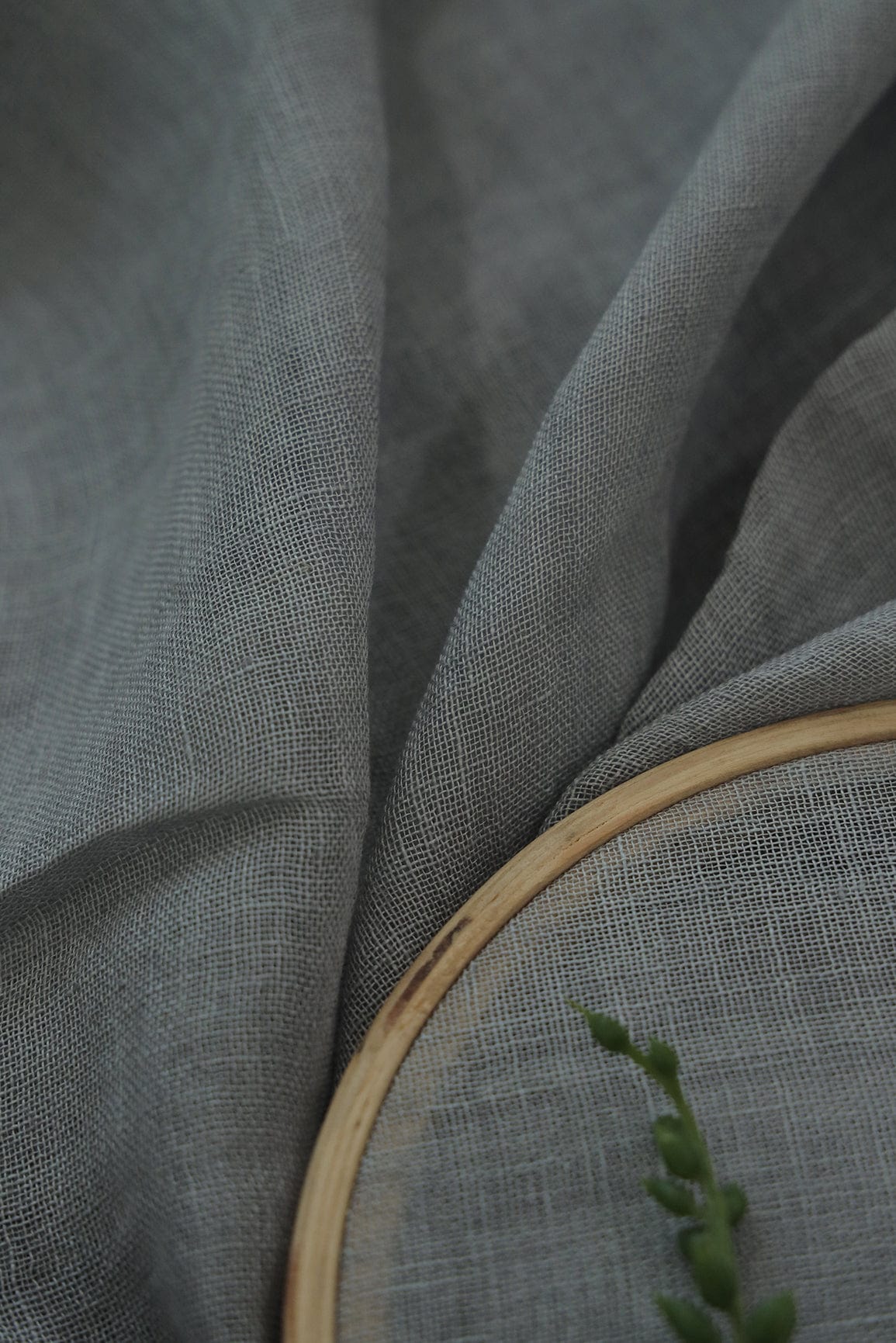 Grey Linen by Cotton Fabric - doeraa