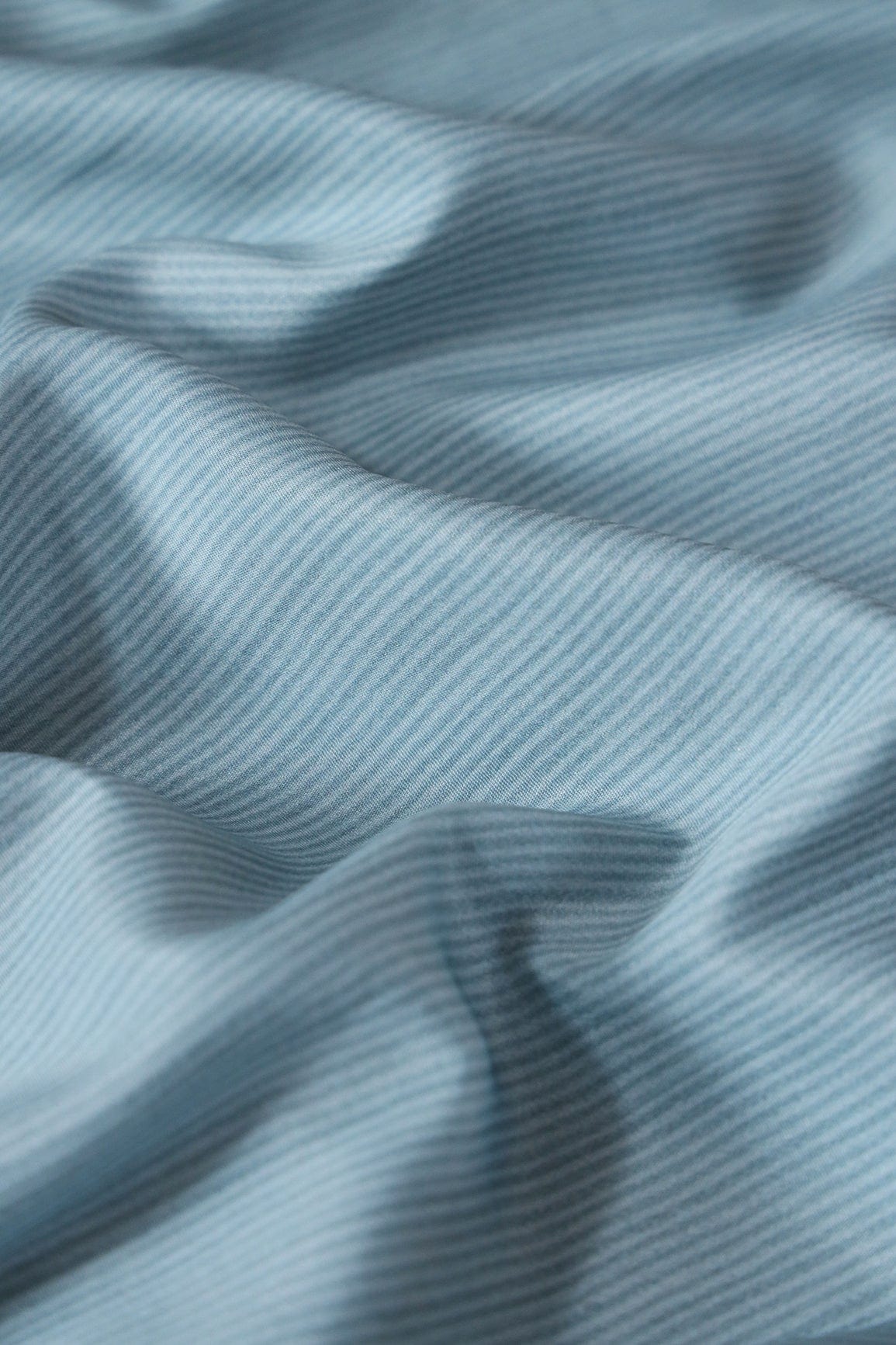 Grey Stripes Pattern Digital Print On French Crepe Fabric - doeraa