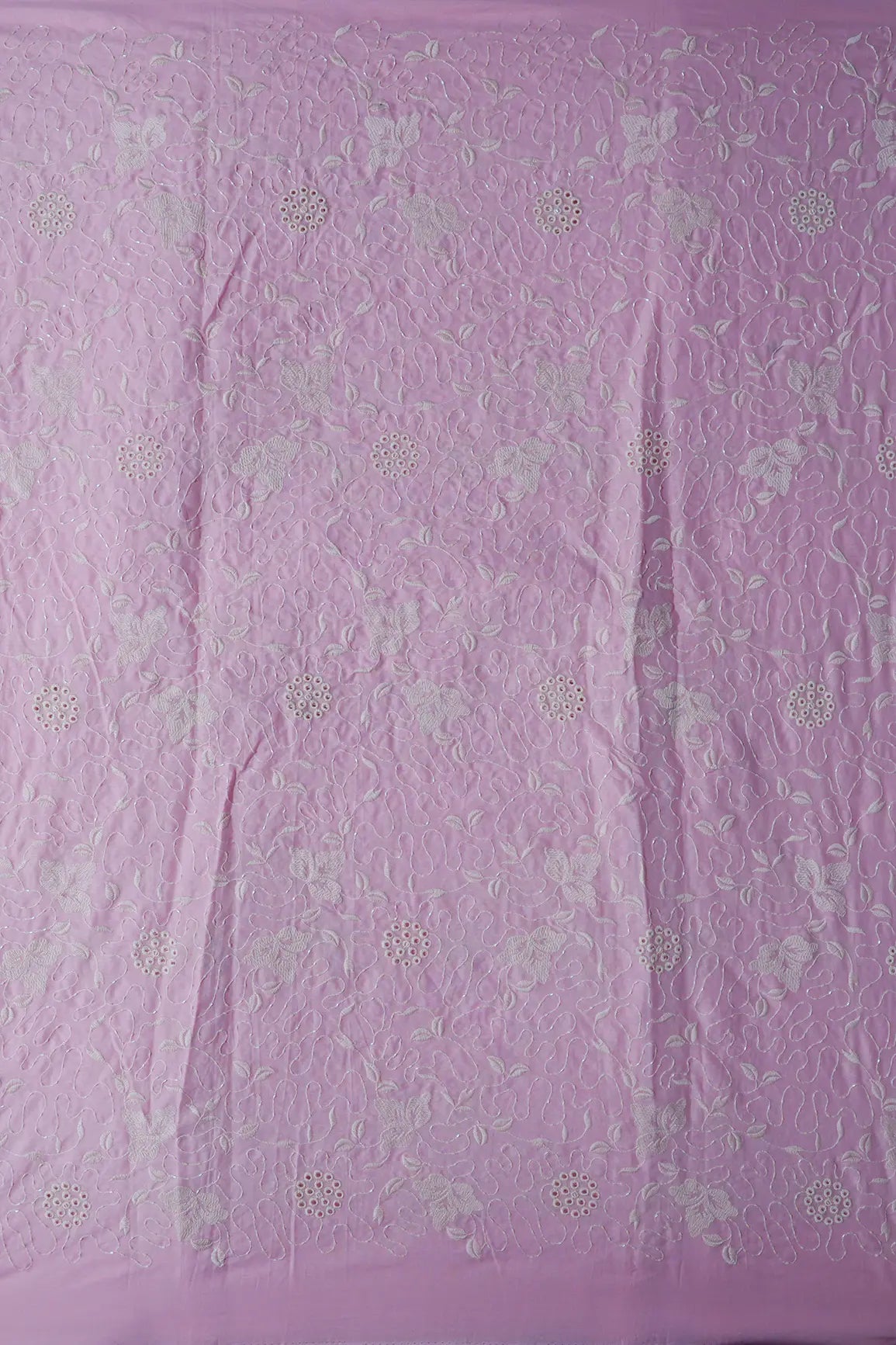 Heavy Boring Work With Beads Embroidery Design On Pink Pure Mul Cotton Fabric - doeraa