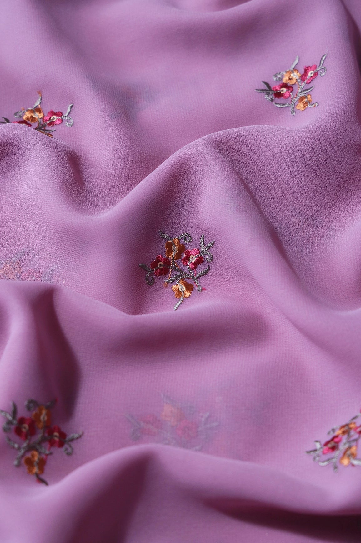 Lavender And Fuchsia Unstitched Lehenga Set Fabric (3 Piece) - doeraa