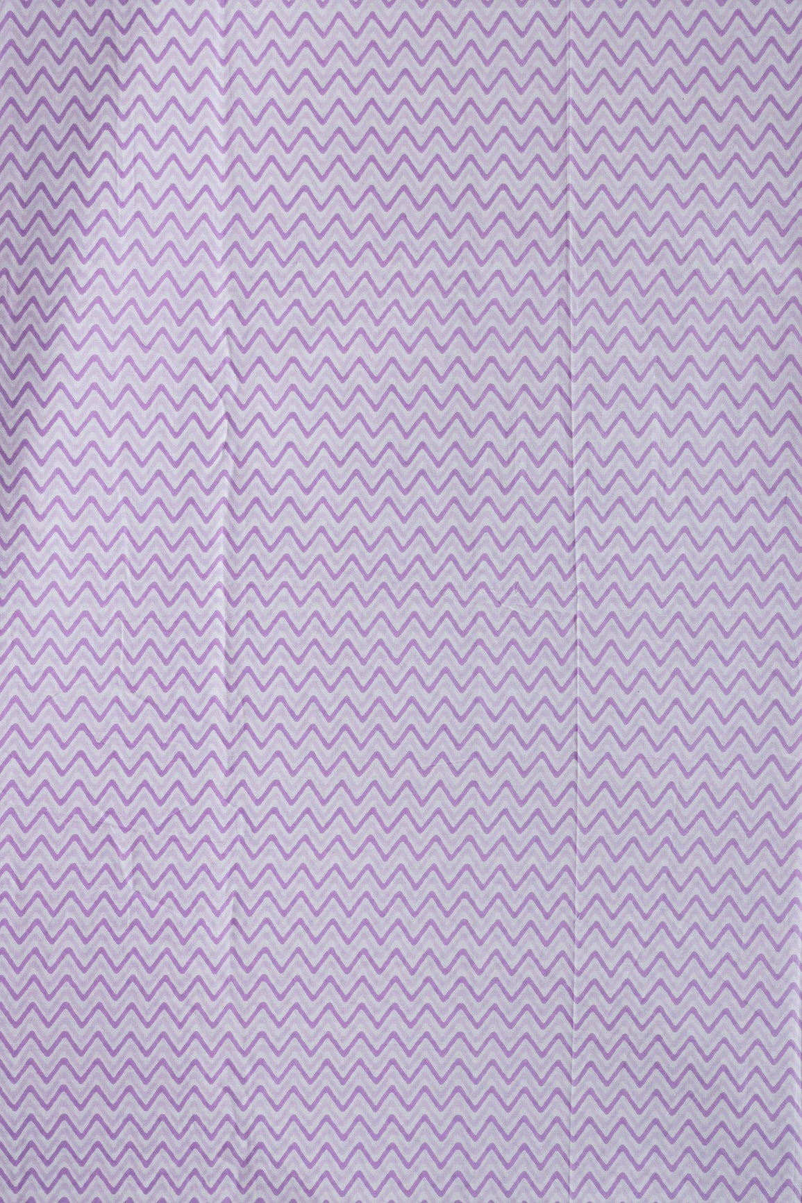 Lavender Chevron Print On White Pure Cotton Fabric - doeraa