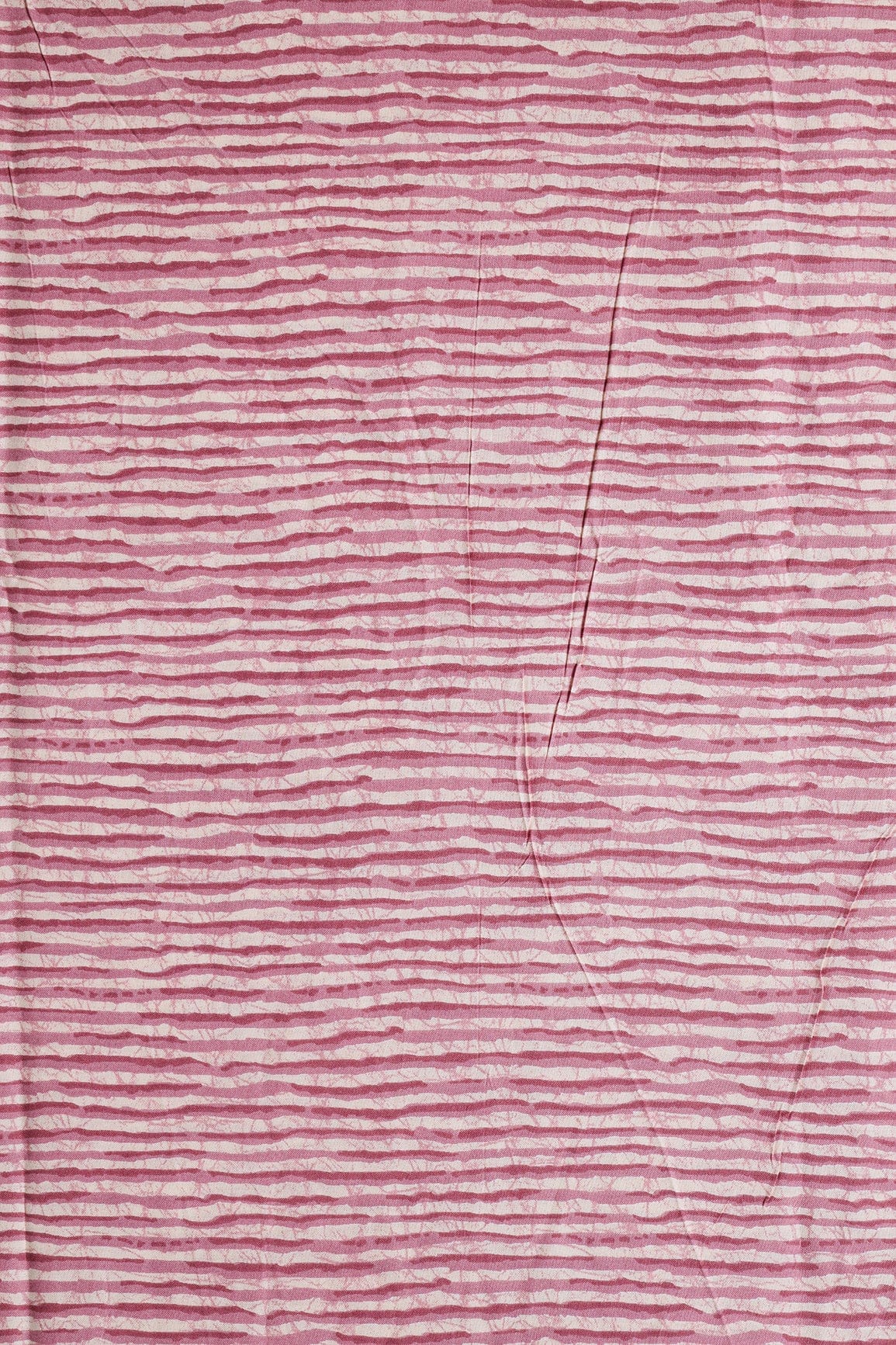 Lavender Pink And Cream Stripes Print On Pure Rayon Fabric - doeraa