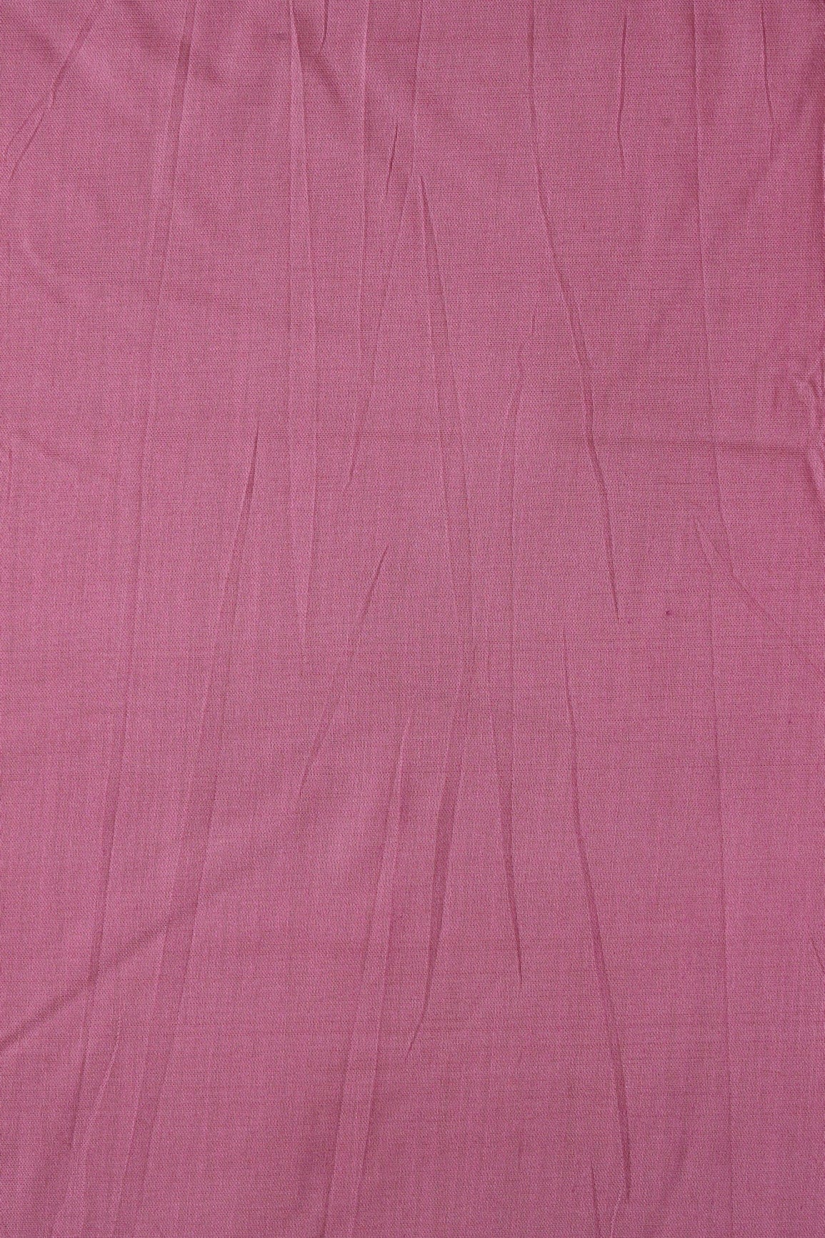 Mauve Dyed Viscose Chanderi Silk Fabric - doeraa