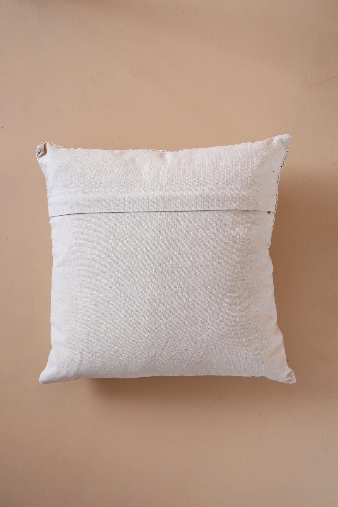 Modern Concept Beige Embroidery on Off White cotton Cushion Cover (16*16 inches) - doeraa