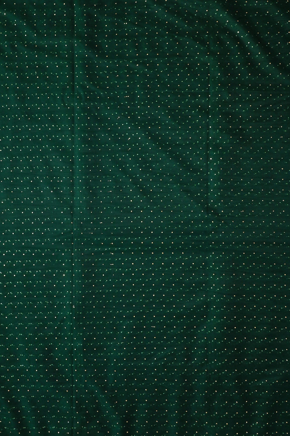 Mukaish Work On Bottle Green Soft Net Fabric - doeraa