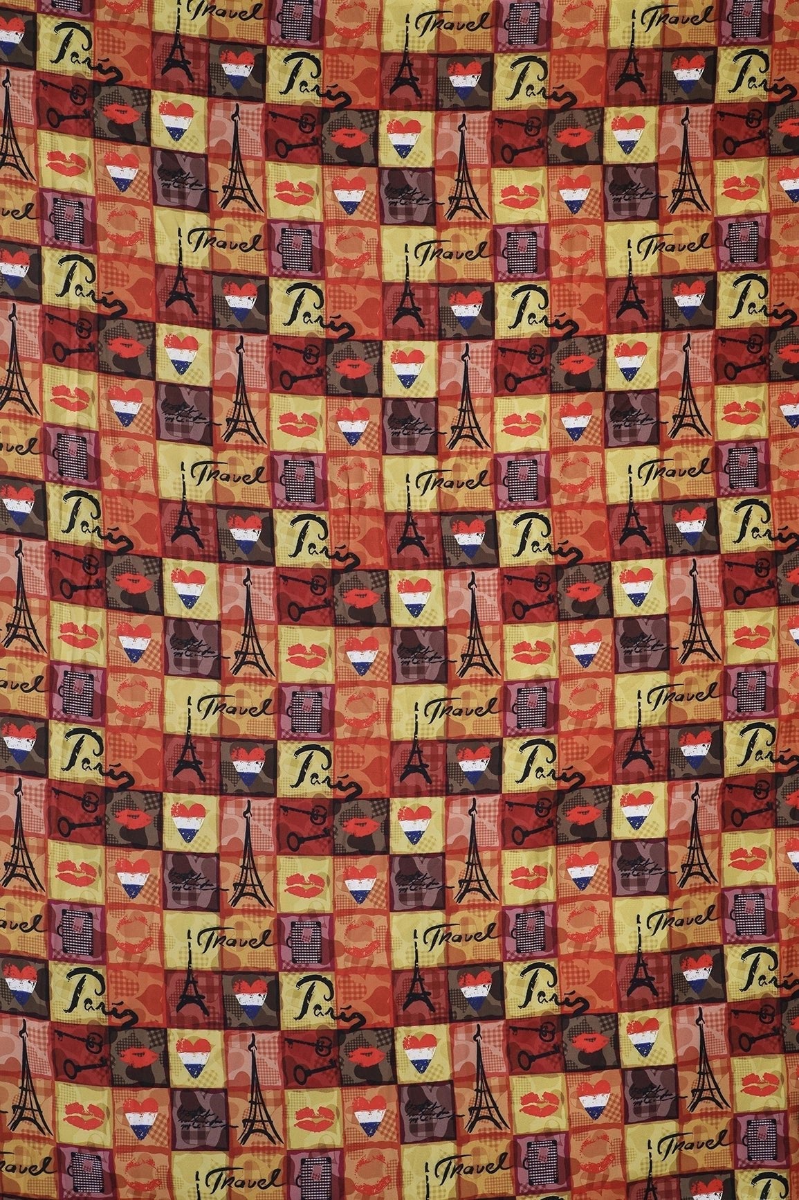 Multi Color Quirky Pattern Digital Print On Heavy Multi Polyester Fabric - doeraa