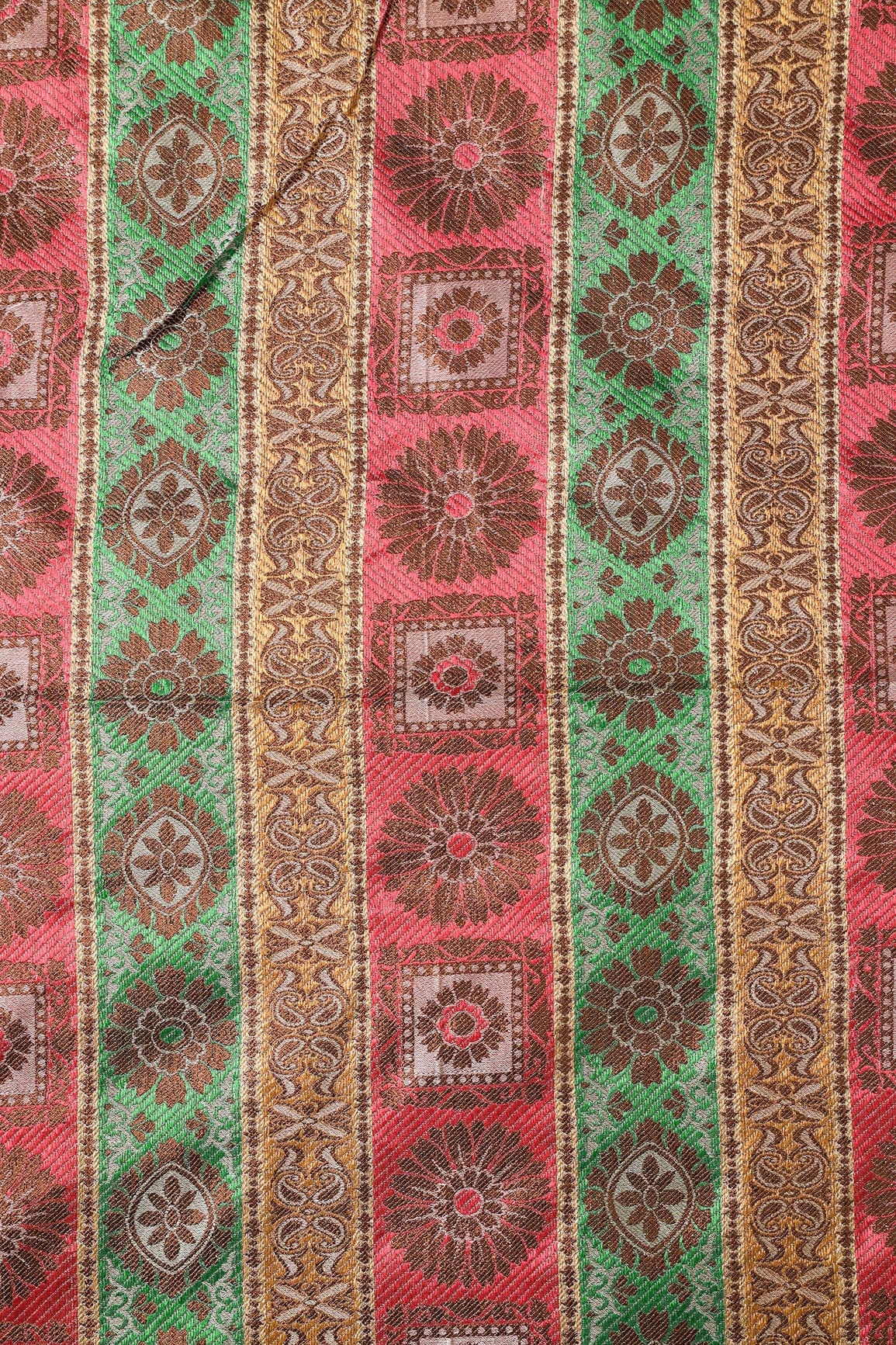 Multi Color Traditional Banarasi Zari Jacquard Fabric - doeraa