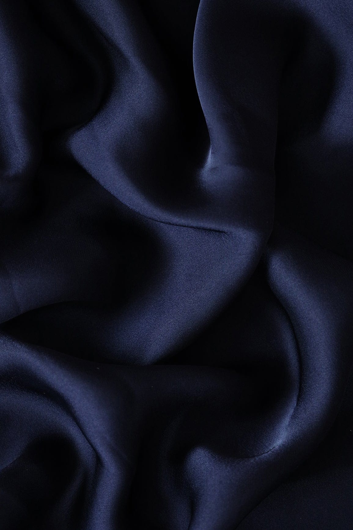 Navy Blue Dyed Georgette Satin Fabric - doeraa