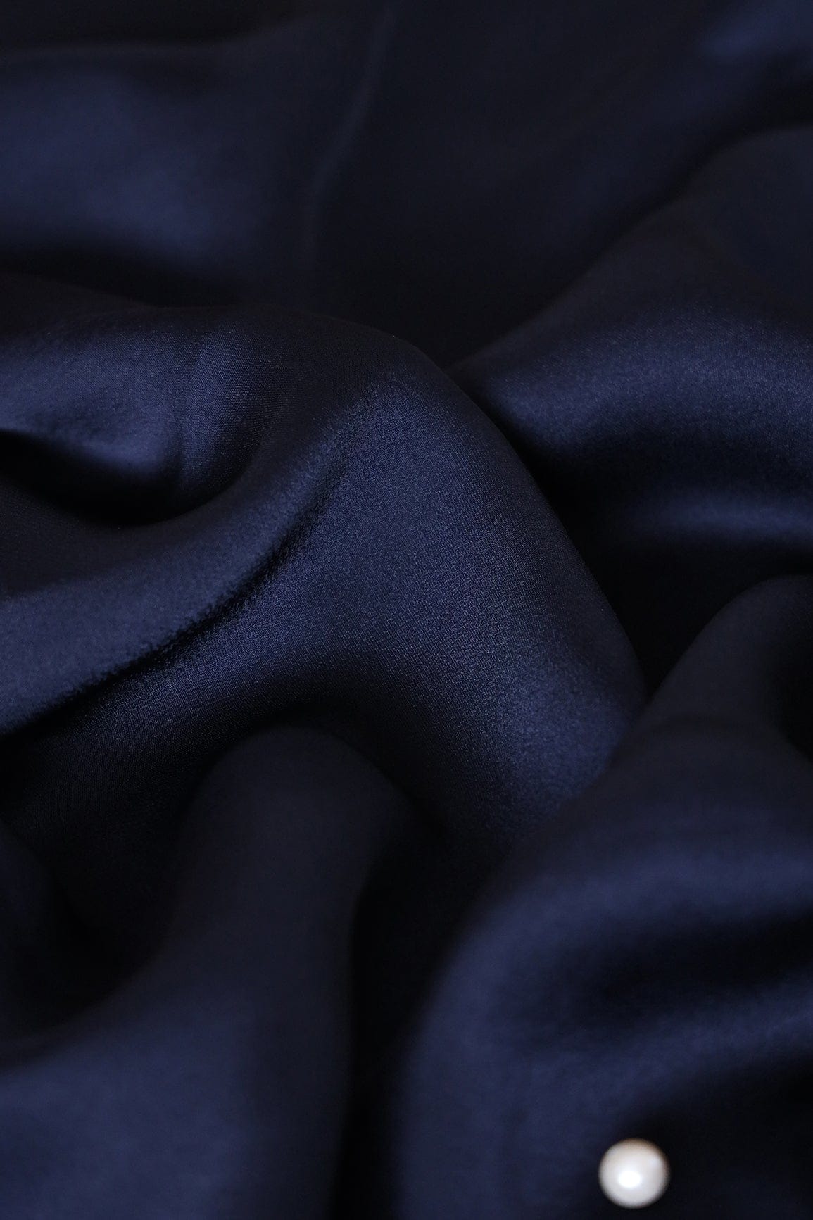 Navy Blue Dyed Georgette Satin Fabric - doeraa