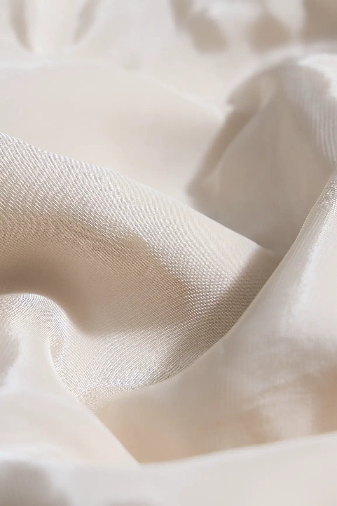 Off White Dyed Pure Crepe Fabric - doeraa