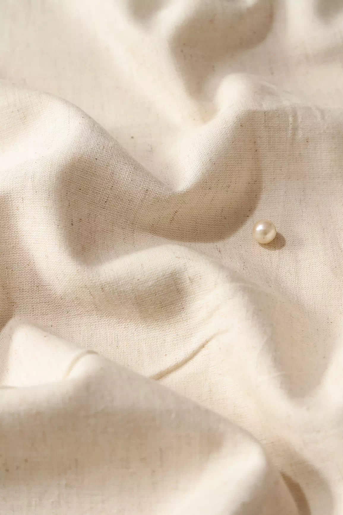 Off White Textured Pattern Organic Flex Cotton Fabric - doeraa