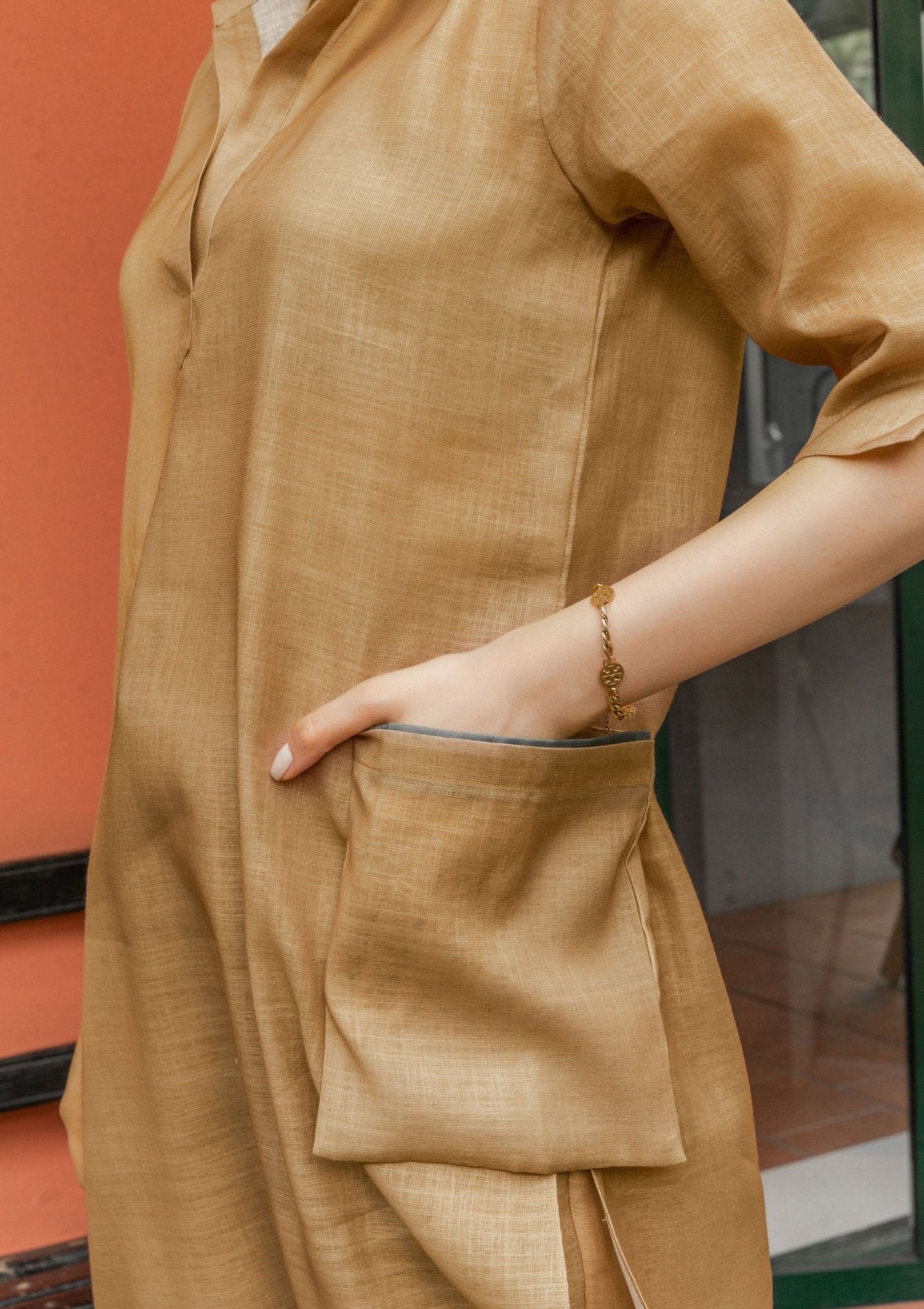 Oia Beige Linen Co - ord Set - doeraa