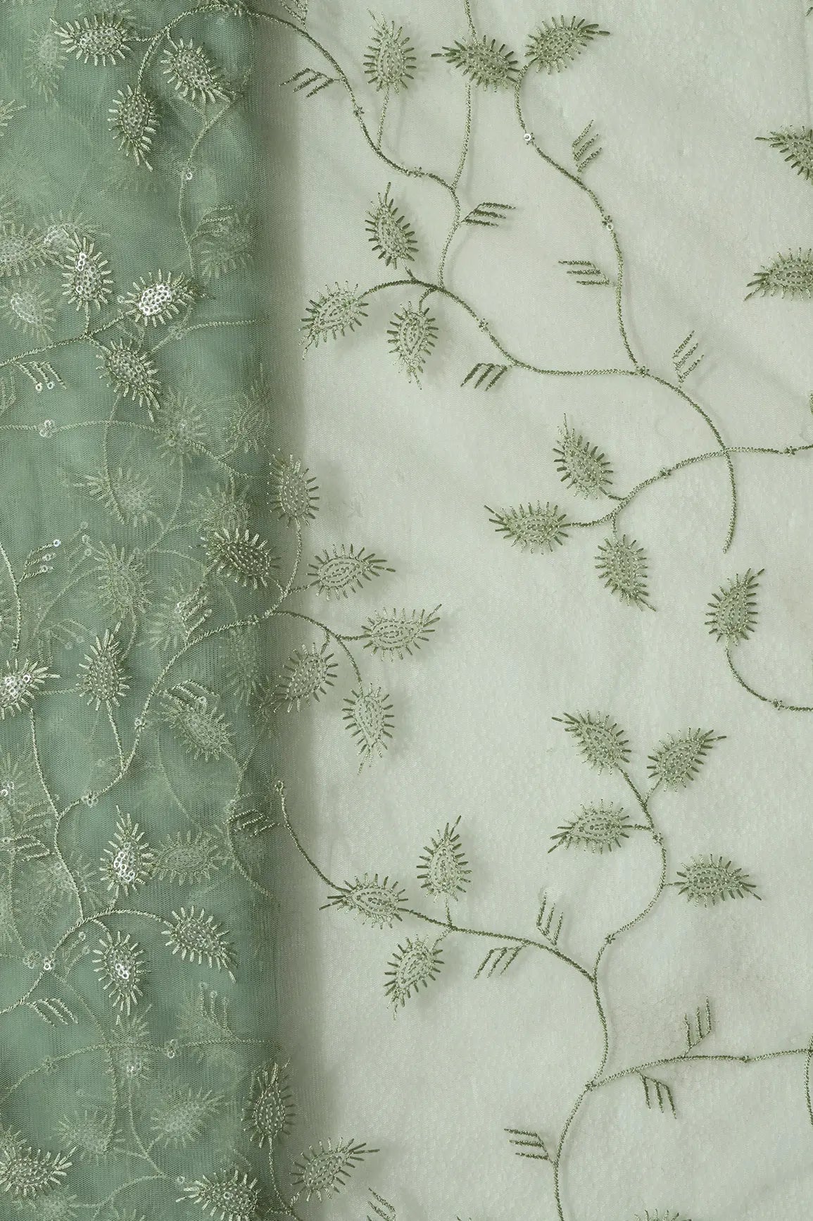 Olive Unstitched Lehenga Set Fabric (3 Piece) - doeraa