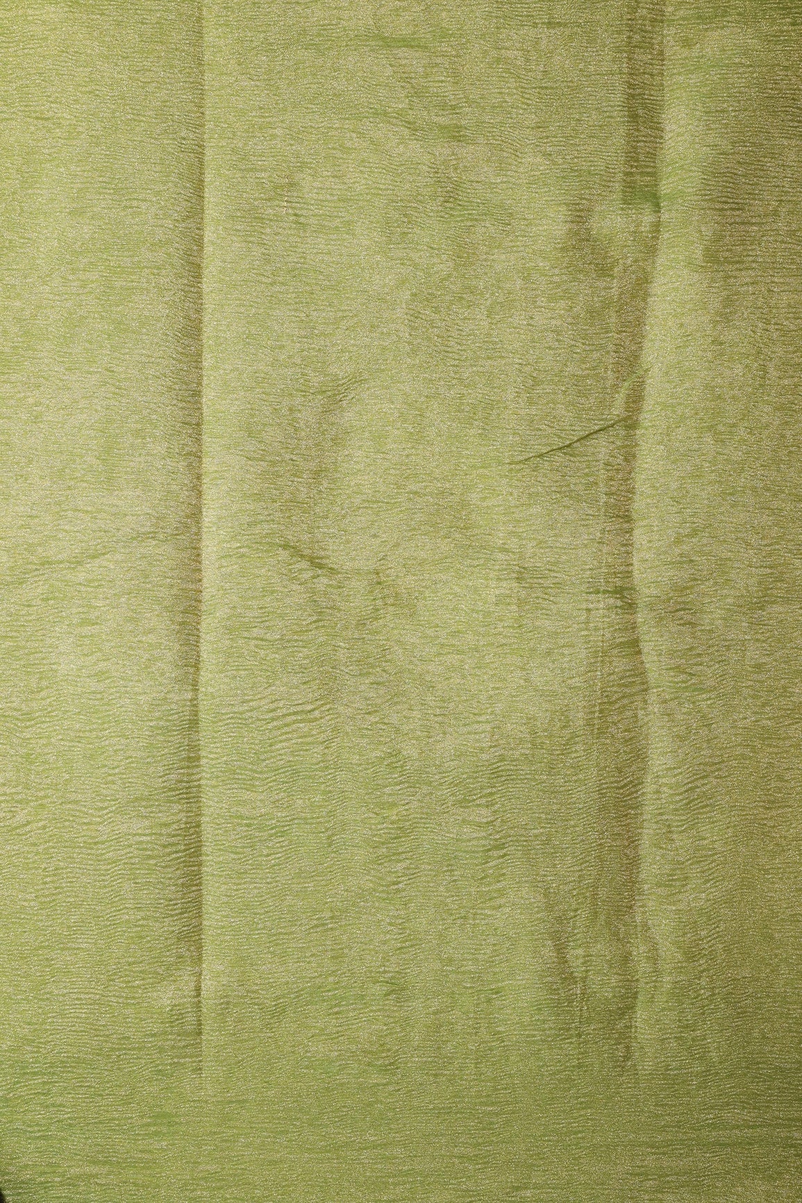 Parrot Green Banarasi Zari Crush Tissue Fabric - doeraa