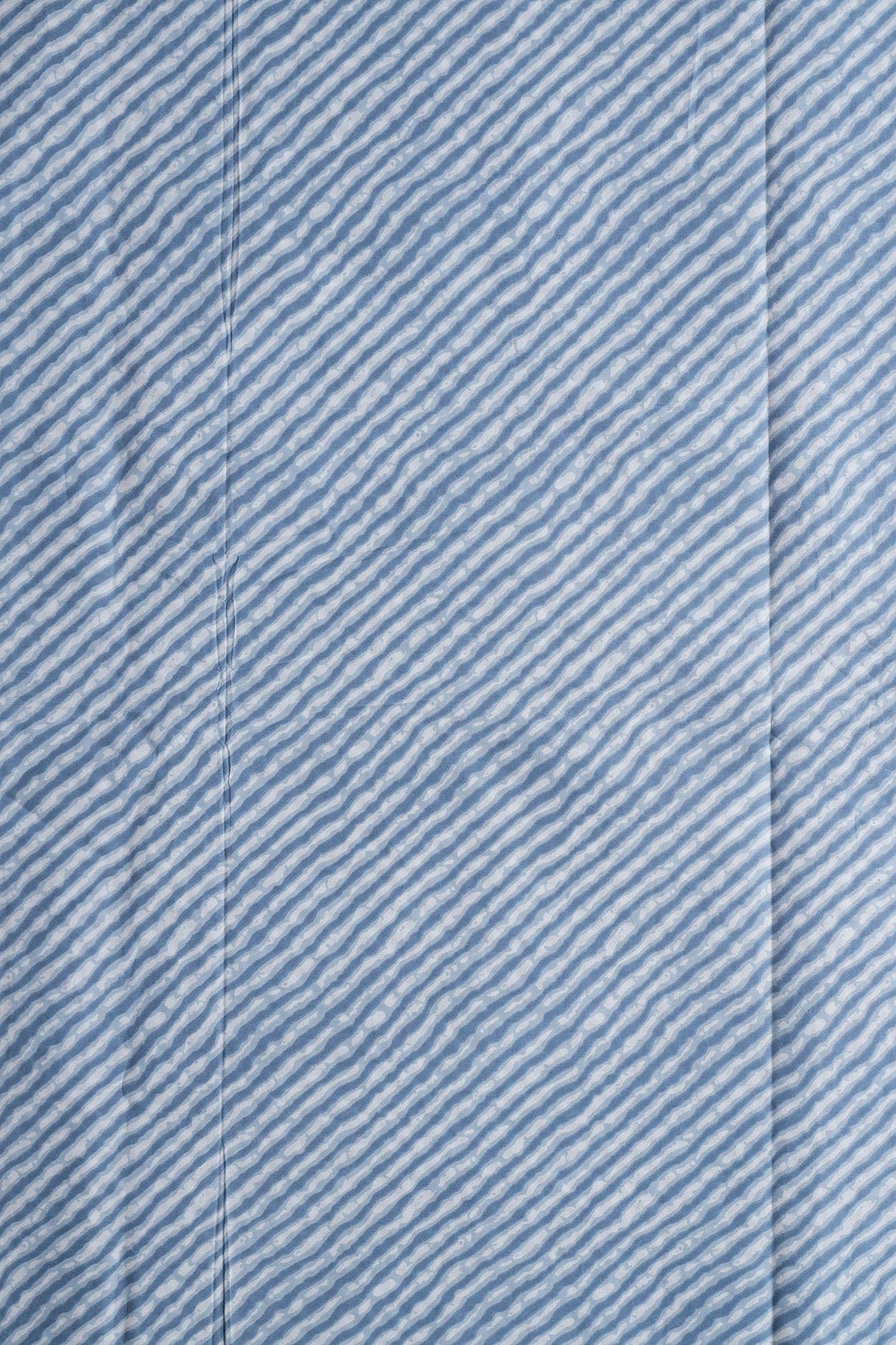 Pastel Blue And White Stripes Print On Pure Cotton Fabric - doeraa