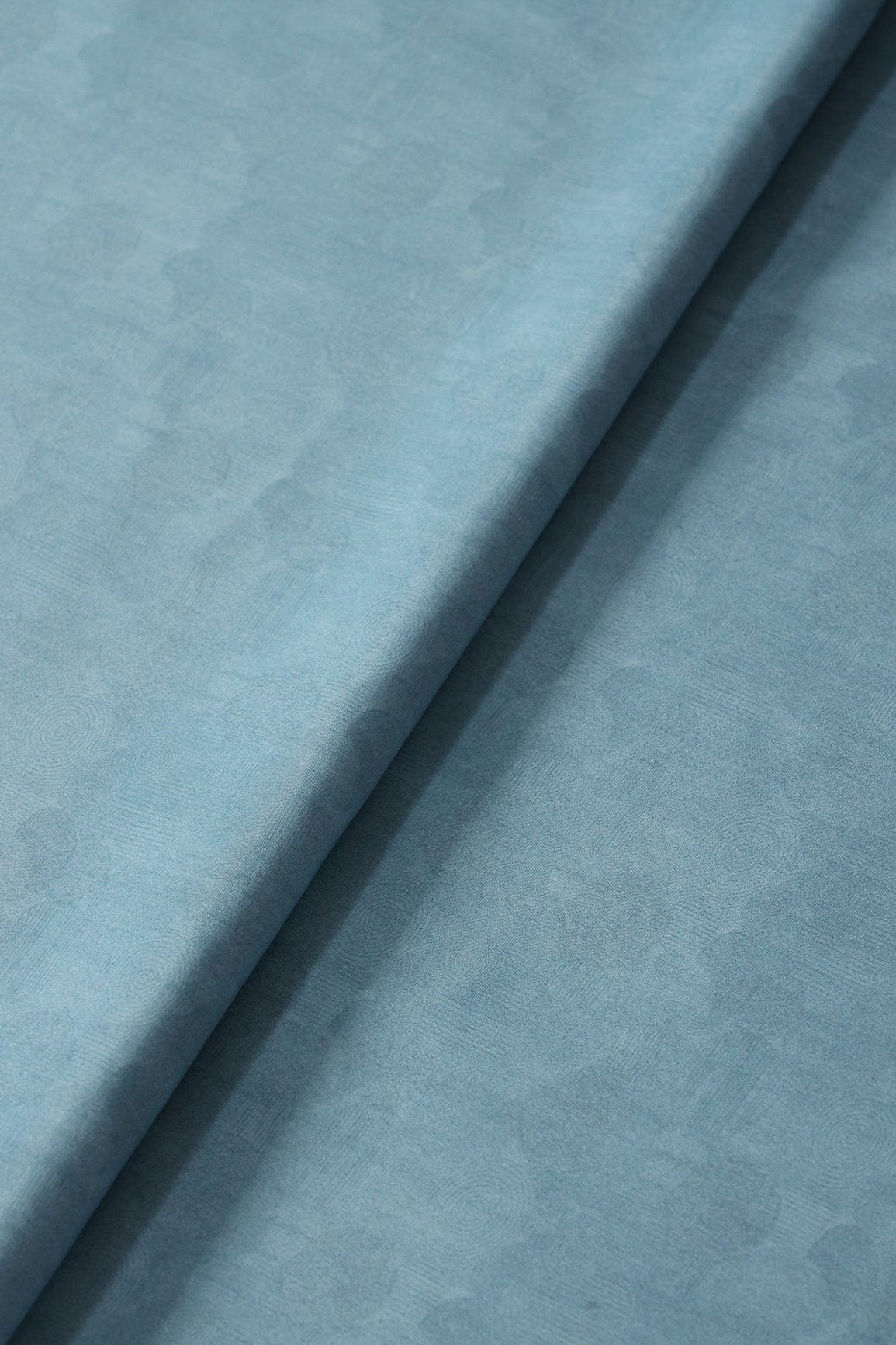 Pastel Blue Texture Pattern Digital Print On French Crepe Fabric - doeraa