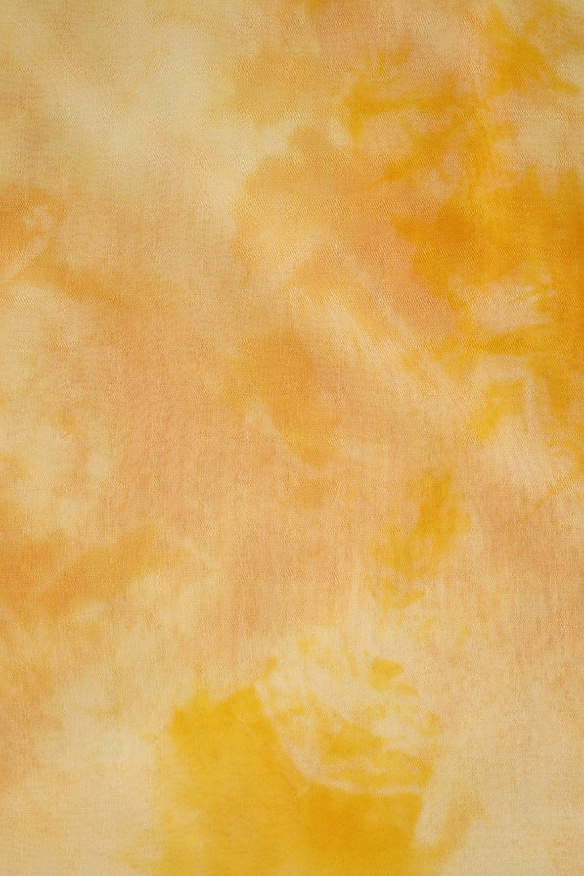 Pastel Yellow Tie & Dye Shibori Print On Organza Fabric - doeraa