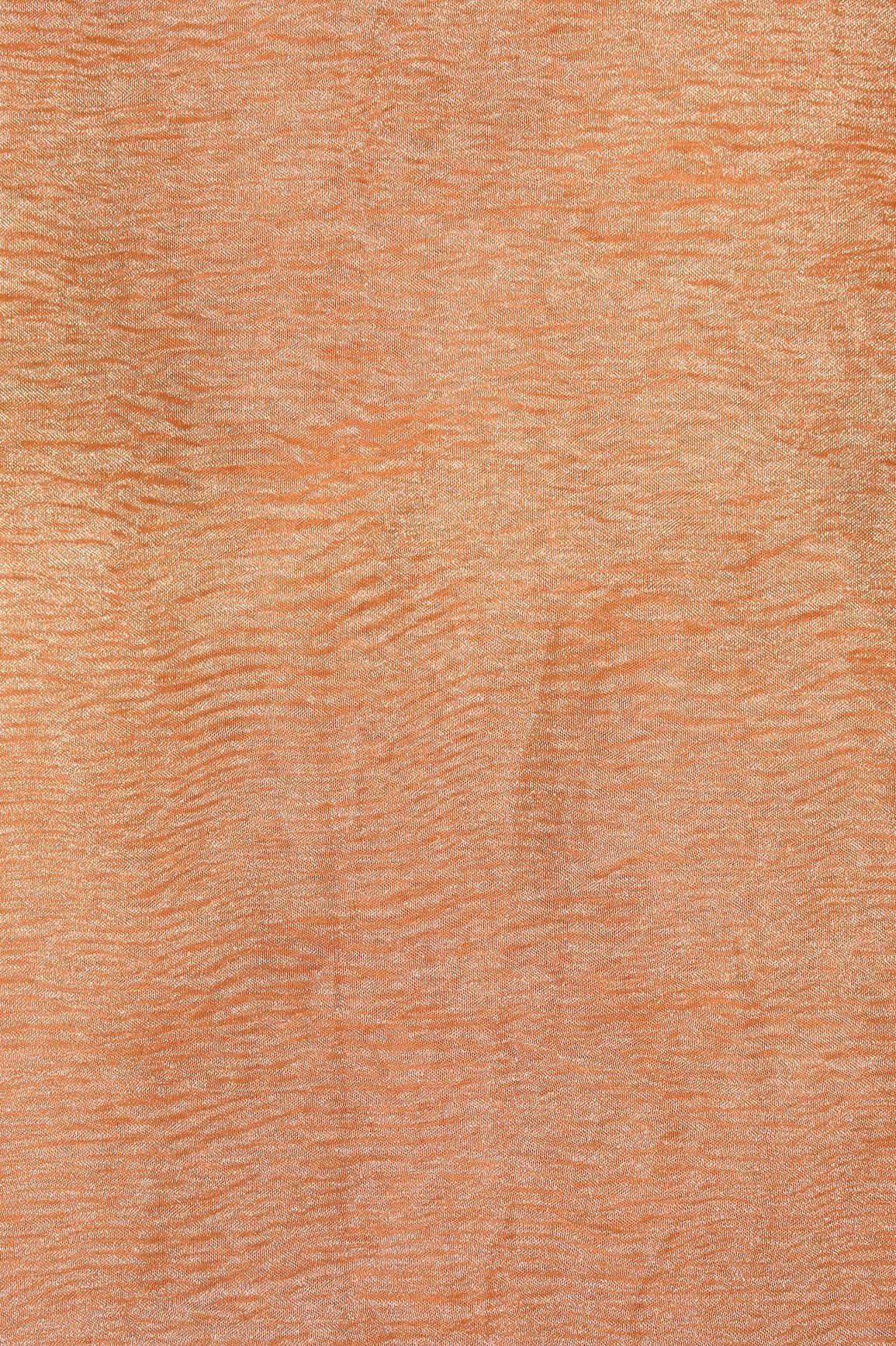 Peach Banarasi Zari Crush Tissue Fabric - doeraa