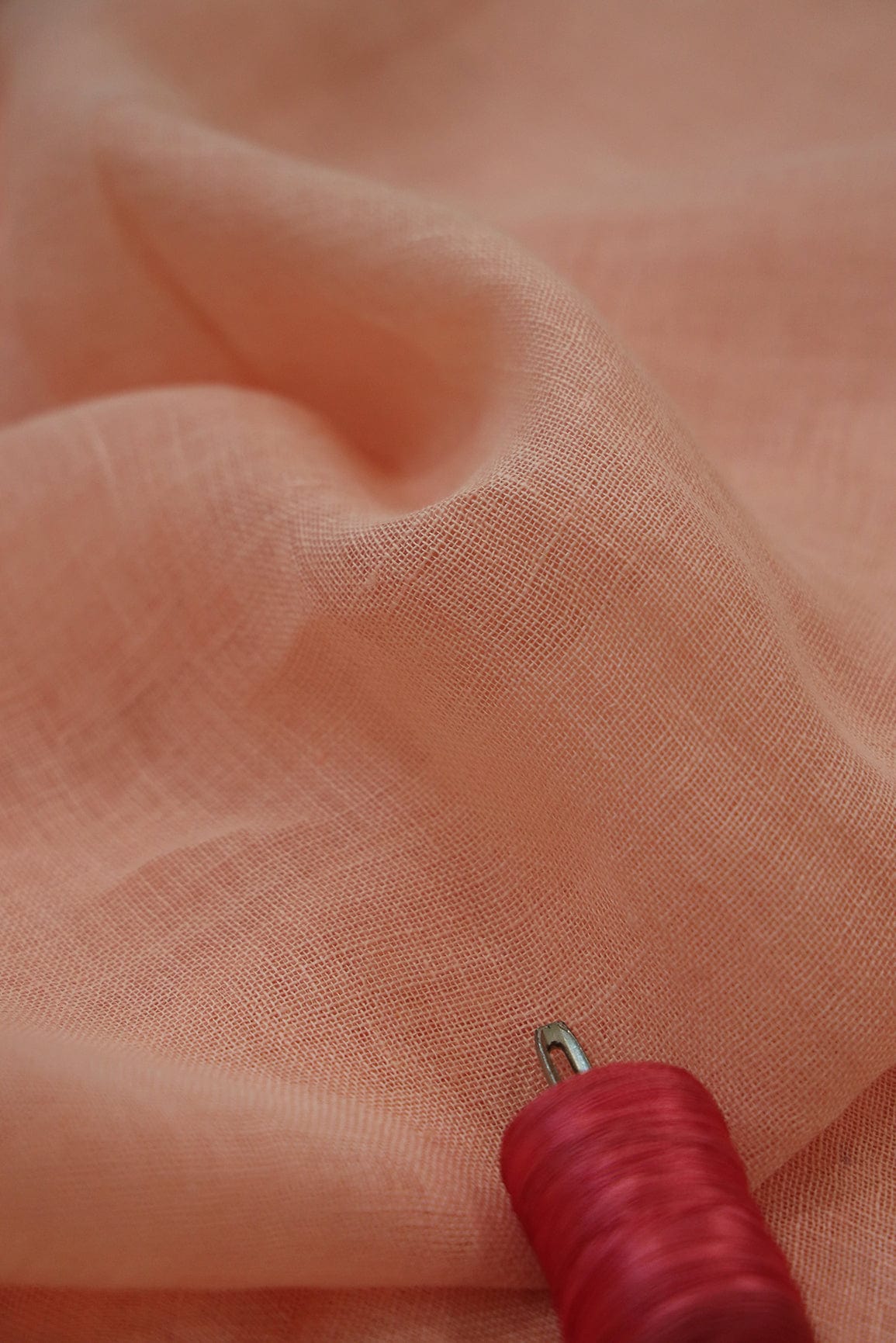 Peach Linen by Cotton Fabric - doeraa
