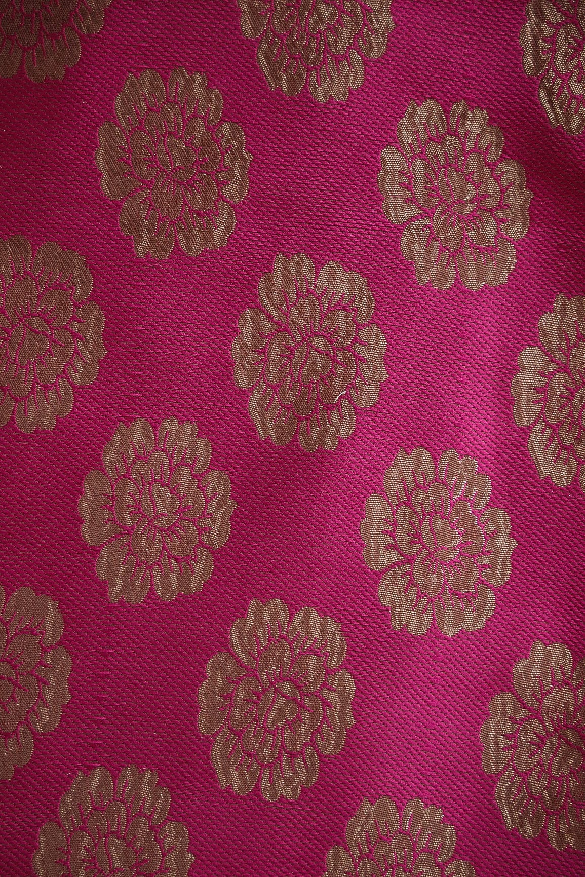 Indian fuchsia and gold brocade textile 80