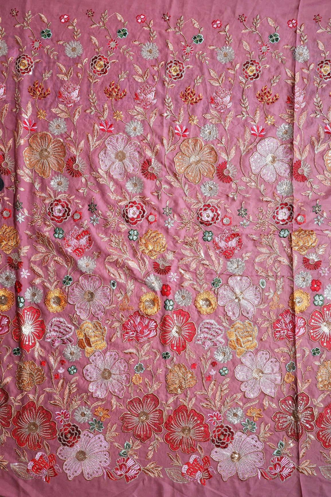 Pink And Maroon Unstitched Lehenga Set Fabric (3 Piece) - doeraa